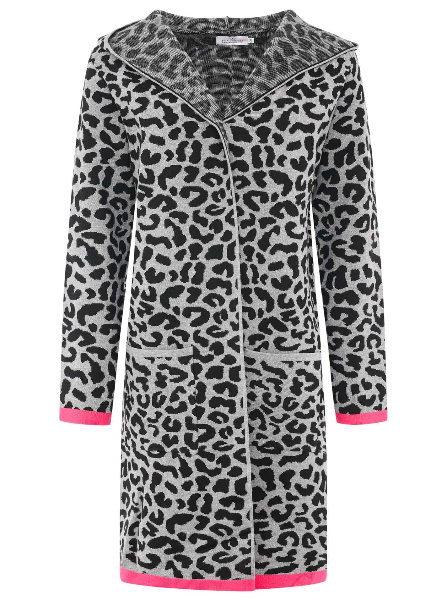 Zwillingsherz Strickjacke Leo Cardigan für Damen Frauen - Hochwertiger Mantel Überwurf warm weich und kuschelig mit Kapuze - Perfekt für Frühjahr Herbst Winter - Cape Umhang mit weichem Strick
