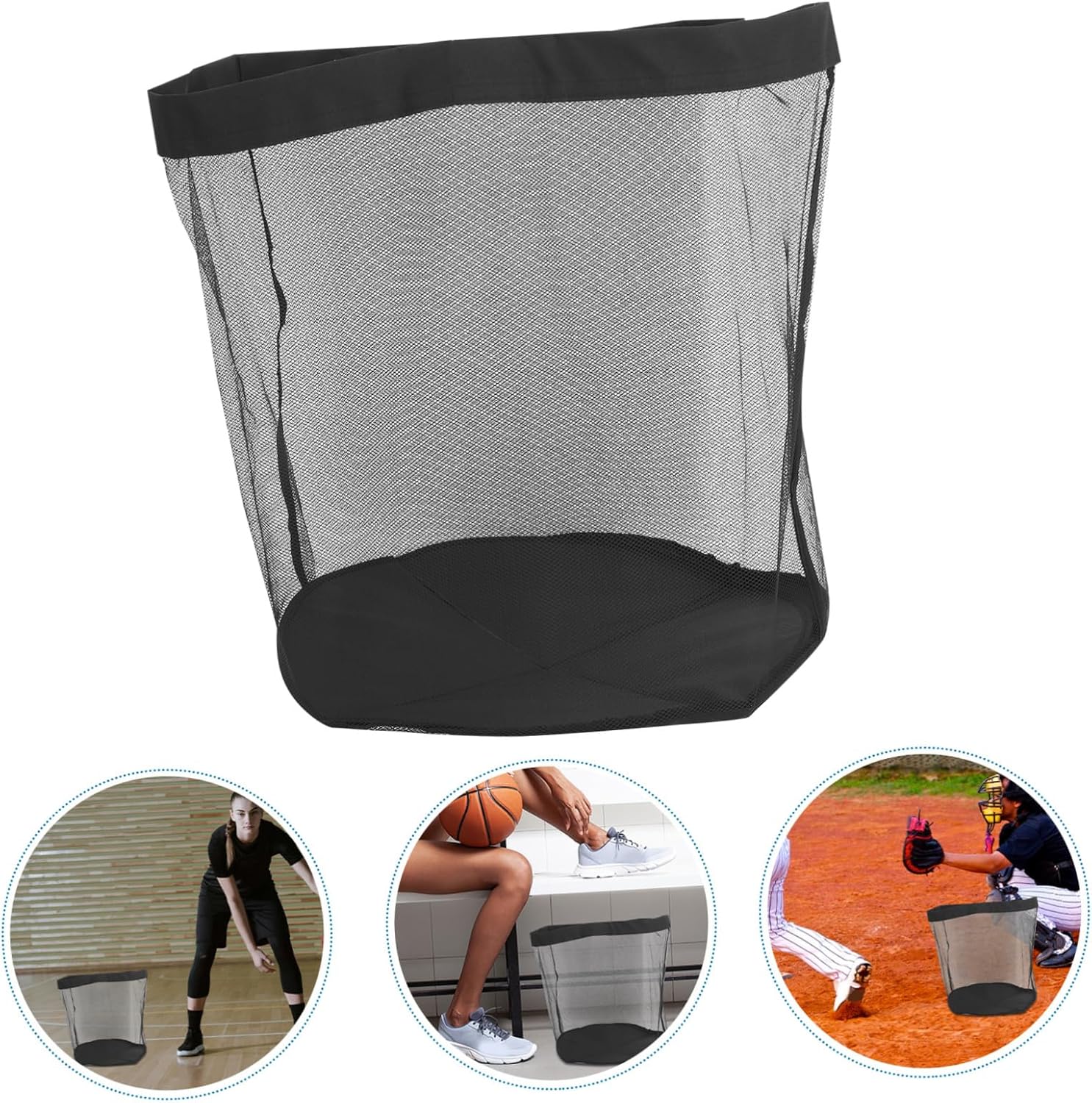 Toyvian Mesh Sports Equipment Bag: Large Drawstring Closure - Net Bag For Basketball Soccer Football Volleyball Baseball - Outdoor Gym Gear