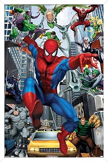 Trends International Marvel Comics - Spider-Man - Rogues Wall Poster, 22.375" x 34", White Framed Version