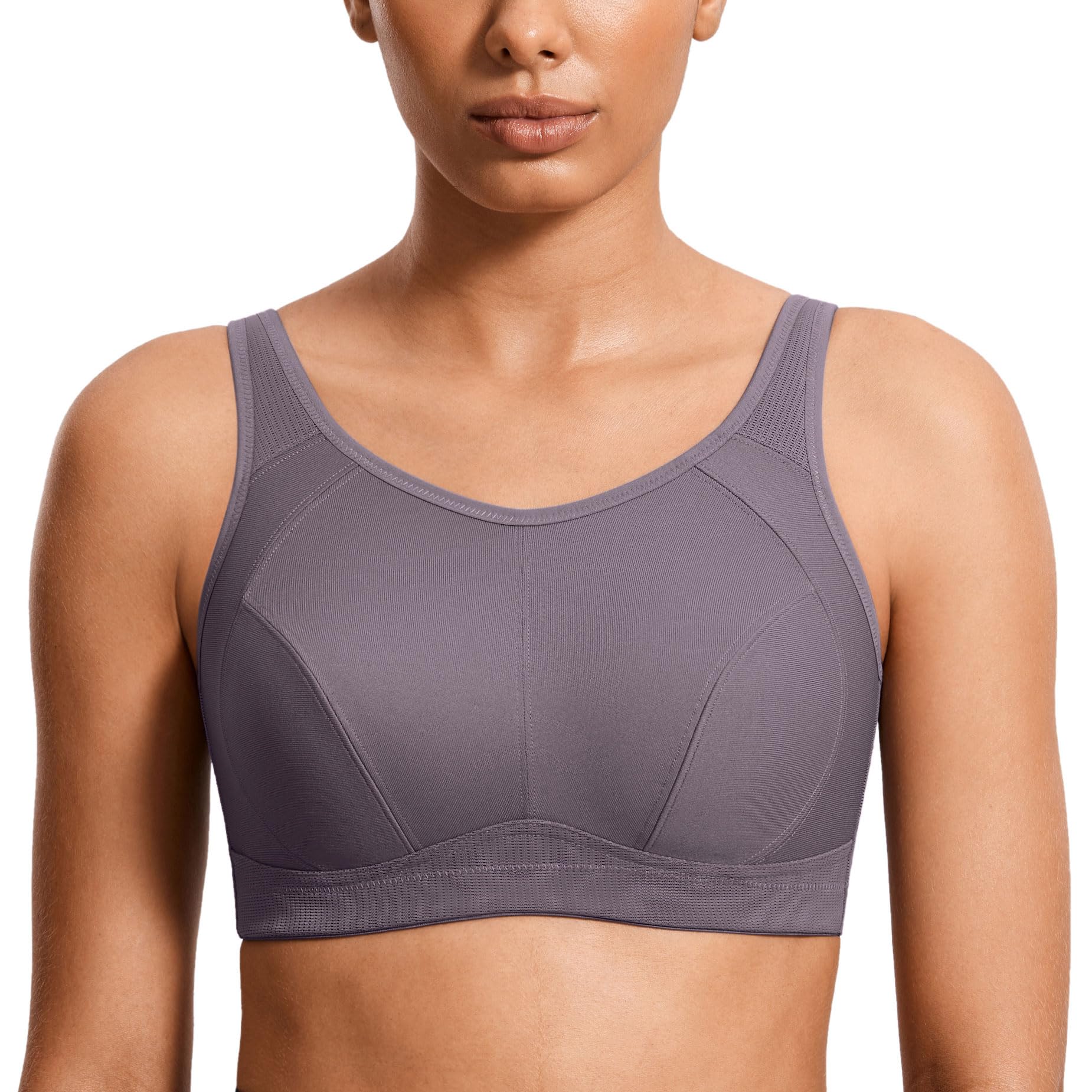 Plus Size Sports Bras for Women High Support Full Coverage High Neck No Padded Wireless Bra