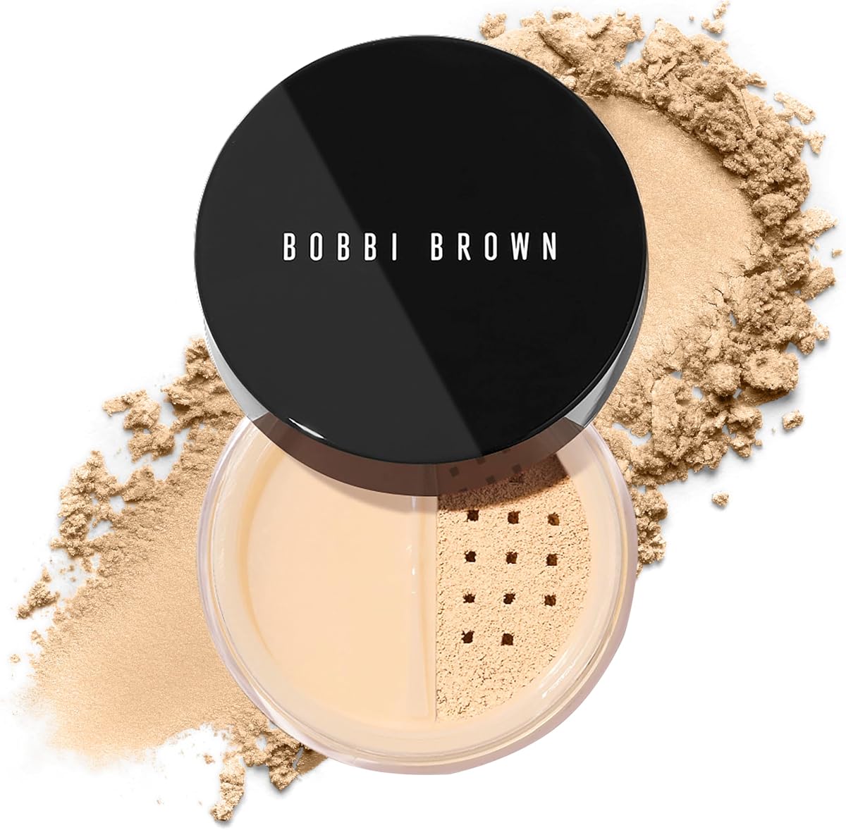 Polvos sueltos con acabado transparente de Bobbi Brown | Polvo matificante de larga duración que absorbe la grasa para un acabado sin costuras | Vitamina E, 0,35 onzas, arena suave