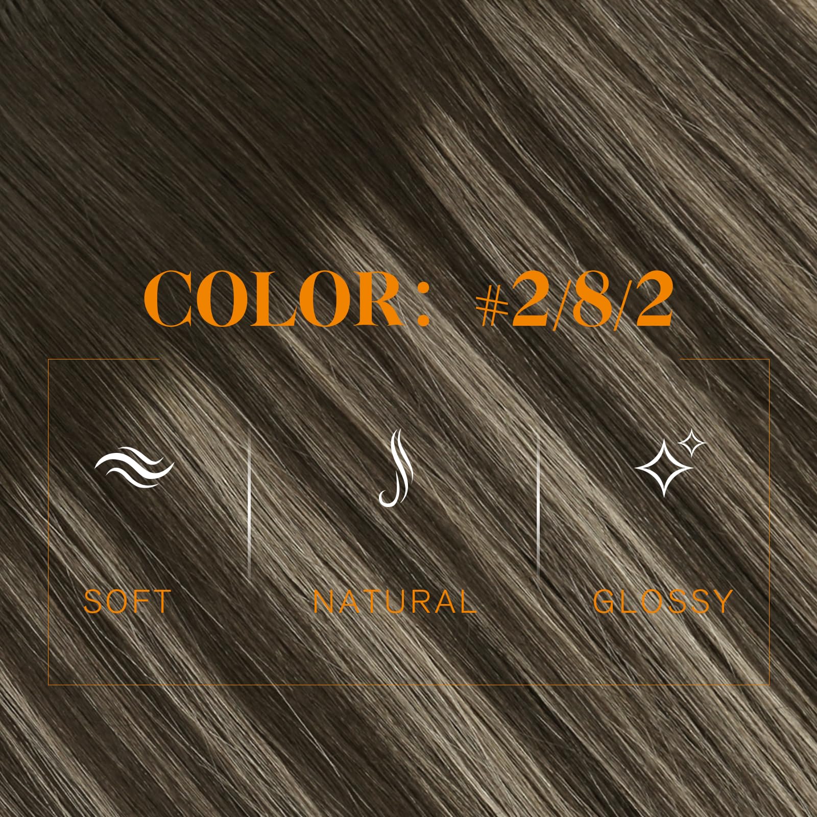 Easyouth Weft Hair Extensions Balayage Human Hair Extensions Sew in Balayage Darkest Brown Mixed with Light Brown Soft and Smooth Hair Extension Sew in for Women 14Inch 70G - Image 2
