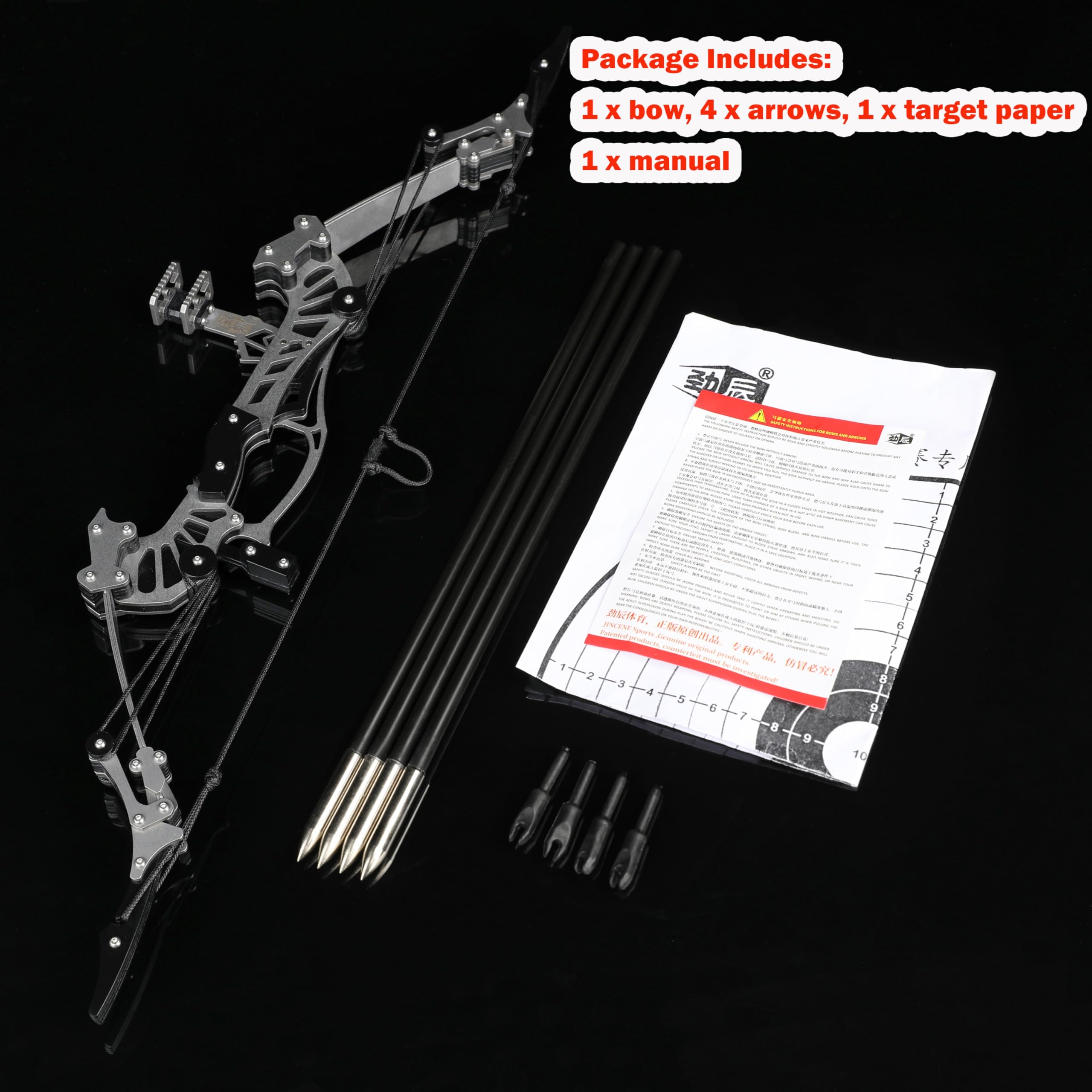 Juego de arco compuesto para entrenamiento de tiro con arco de 15.2 cm/18.8 cm/20.1 cm/21.8 cm/22.4 cm/24.1 cm/25.9 cm/27.9 cm/41.7 cm, arco compuesto para entrenamiento de tiro con arco