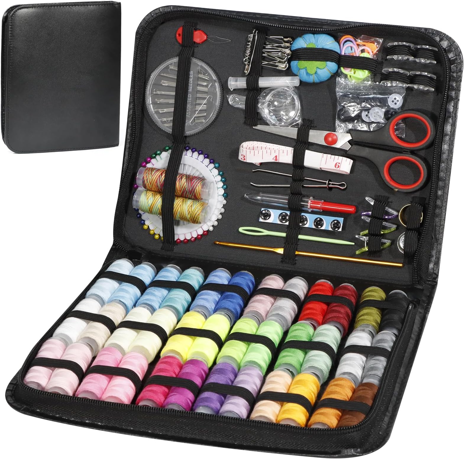 Sewing Kit, Portable Sewing Kit Set Sewing Machine Accessories Sewing Kits for Adults 183 Pcs Versatile Repair Scissors Needle and Thread Kit for Adults Beginner Traveller Kids Emergency DIY