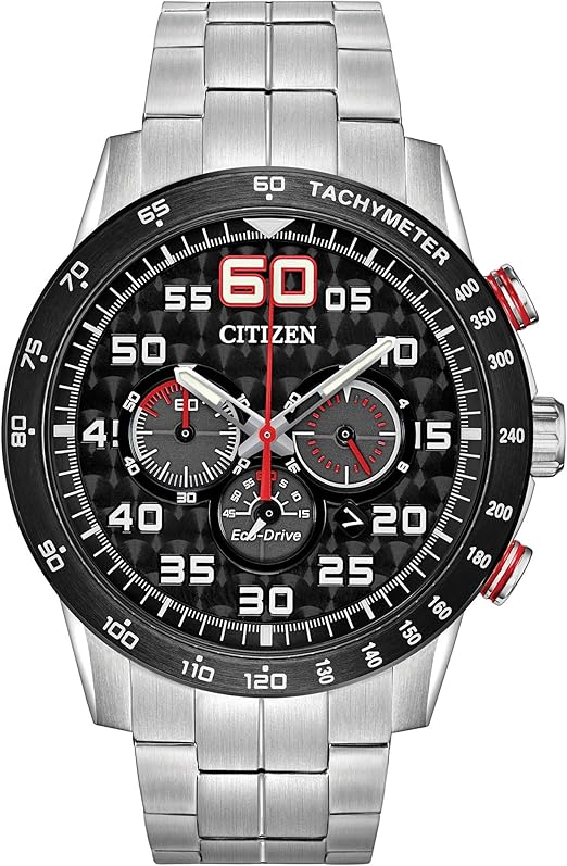 Citizen Eco-Drive WR100 Montre ronde bicolore pour homme avec boîtier en  acier inoxydable plaqué ionique gris, cadran noir, boîtier 44 mm, couleur  du bracelet : argent (CA4431-50E) : Amazon.ca: Mode