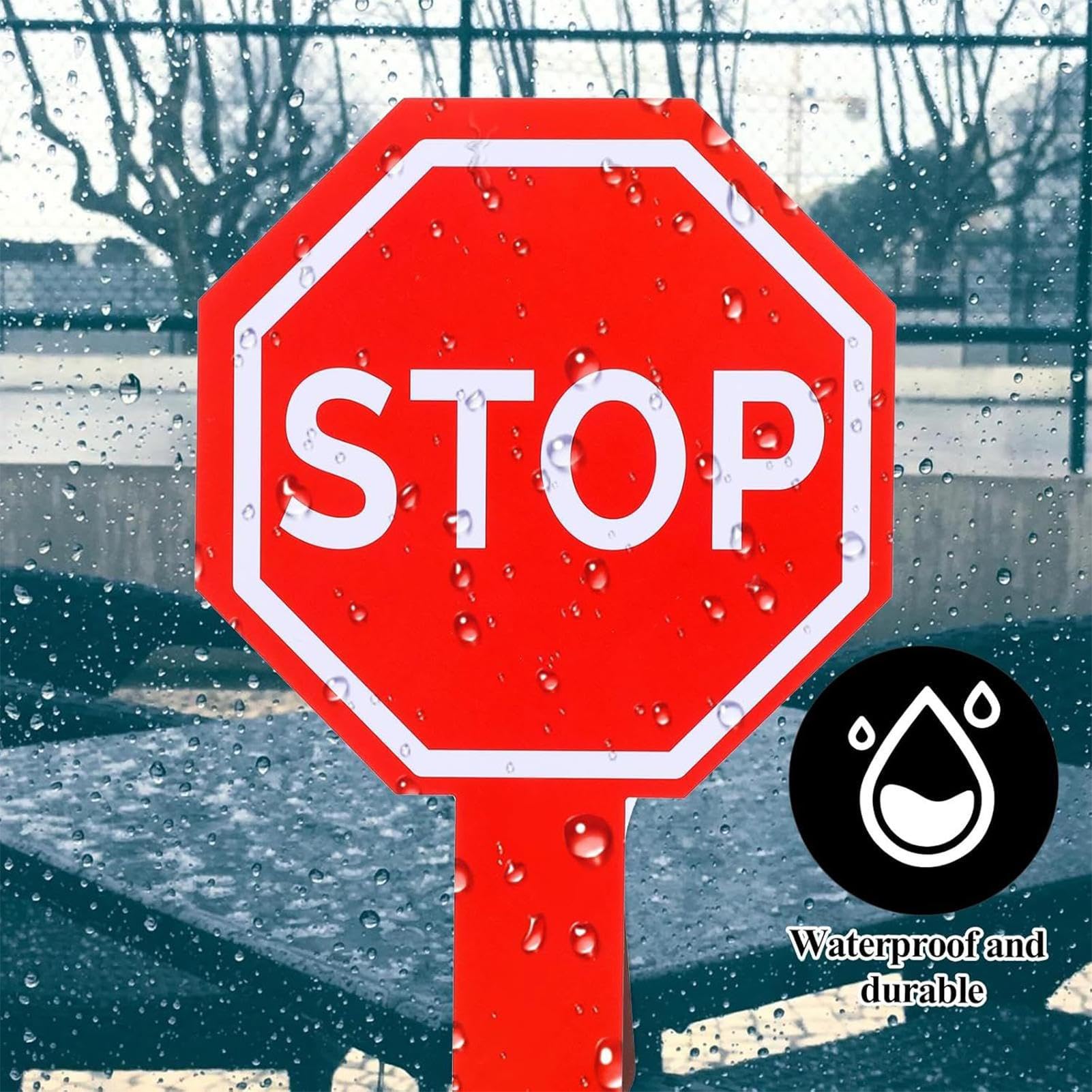 Griff für Stopp-and-go-Schild - 10 Stück wasserdichte Verkehrszeichen für Schulassistenten, doppelseitiges Schaumstoffschild in Lutscherform | -and-go pe Schild