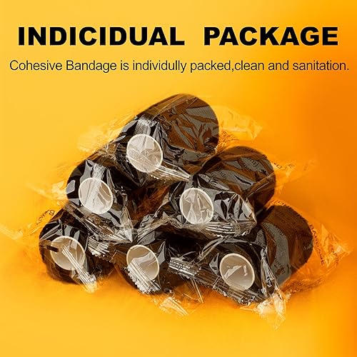 Miniatura 3 de Envoltura de vendaje autoadhesiva 6 rollos de cinta médica de 3 x 5 yardas, cinta veterinaria, cinta atlética, vendaje elástico cohesivo para