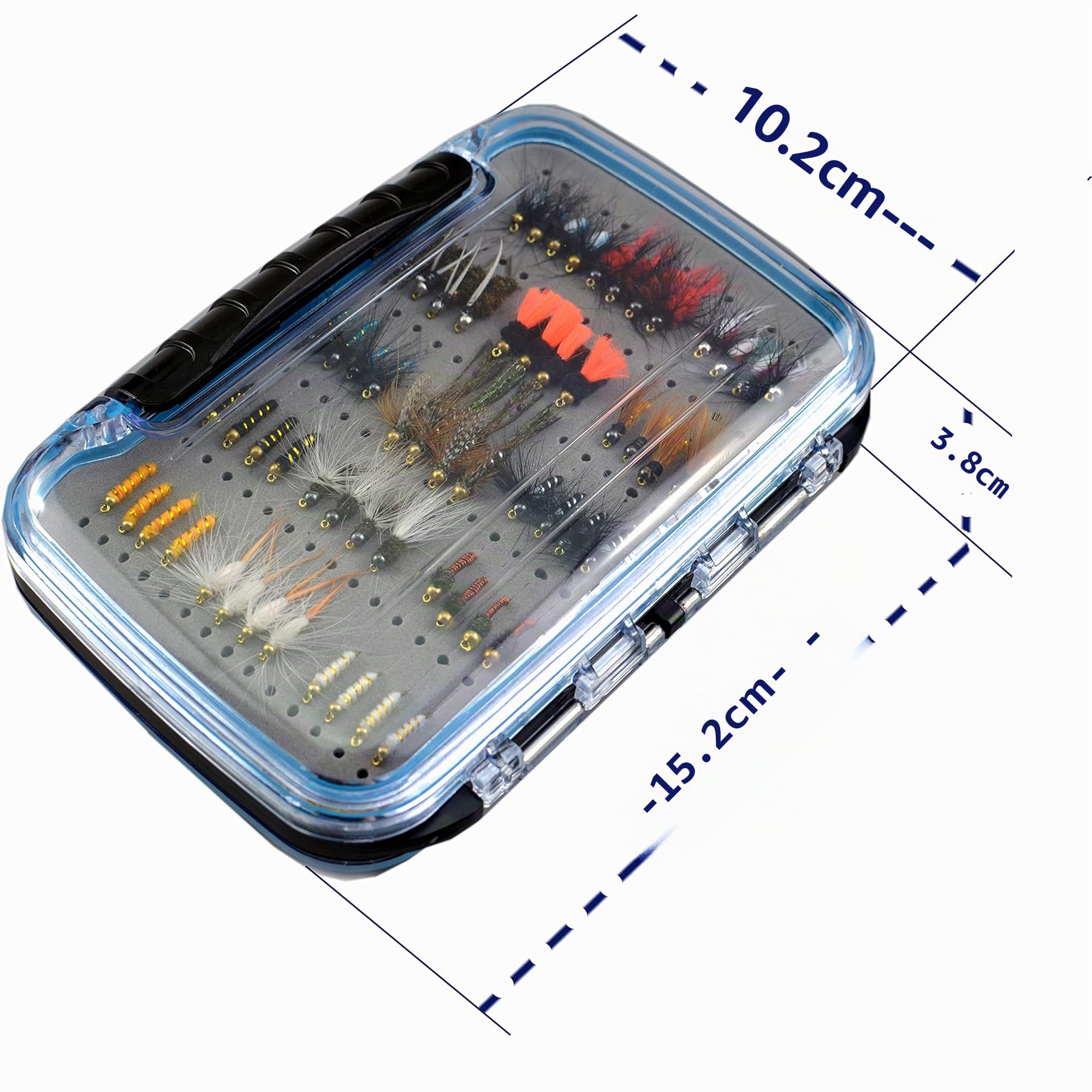 Fly Fishing Flies kit with Fly Box/Nymphs/Dry Fly,Wet Fly/Streamers/Realistic Flies