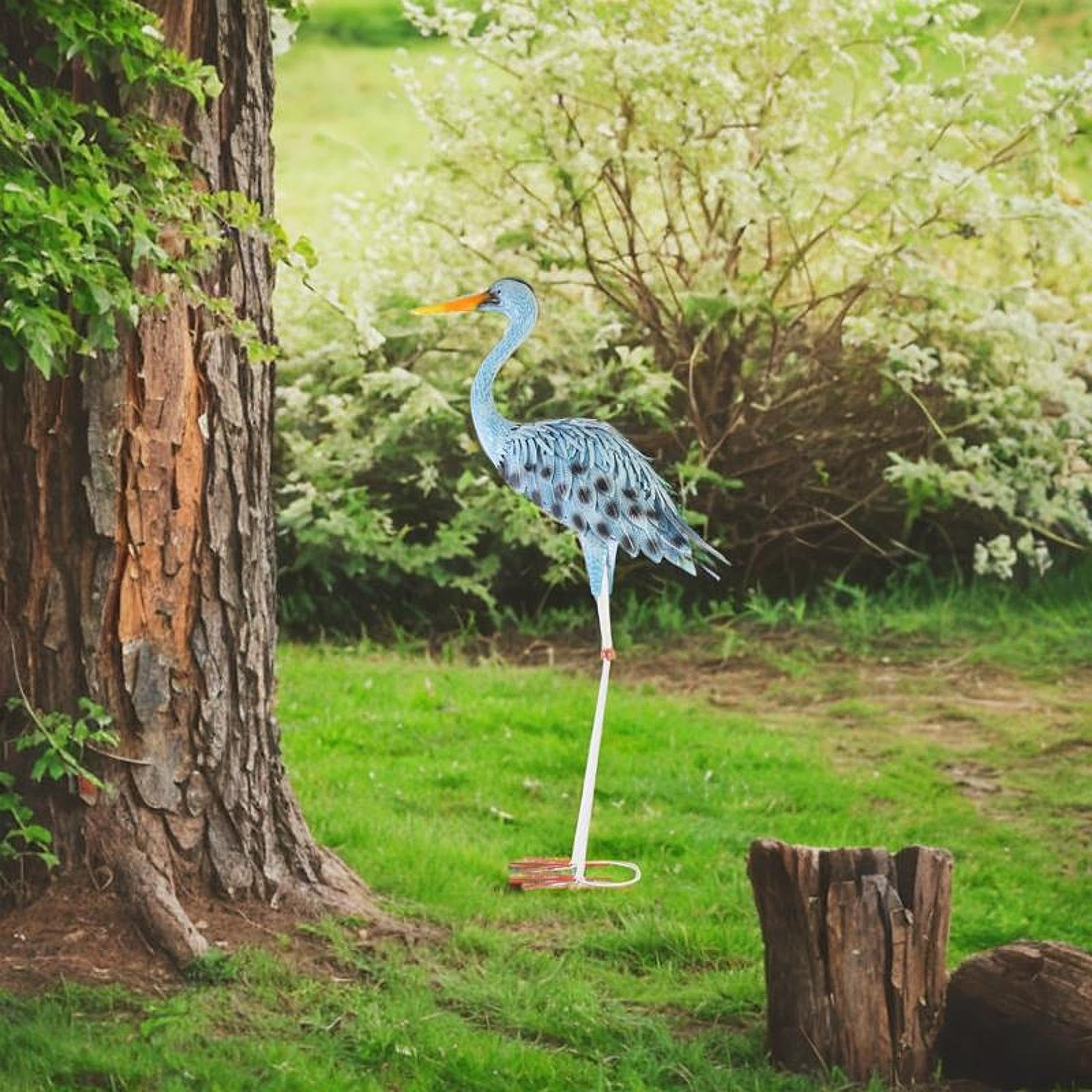 Qianly Statua Dell'airone Azzurro Decorazione da Giardino Realistica per Il Cortile del Soggiorno