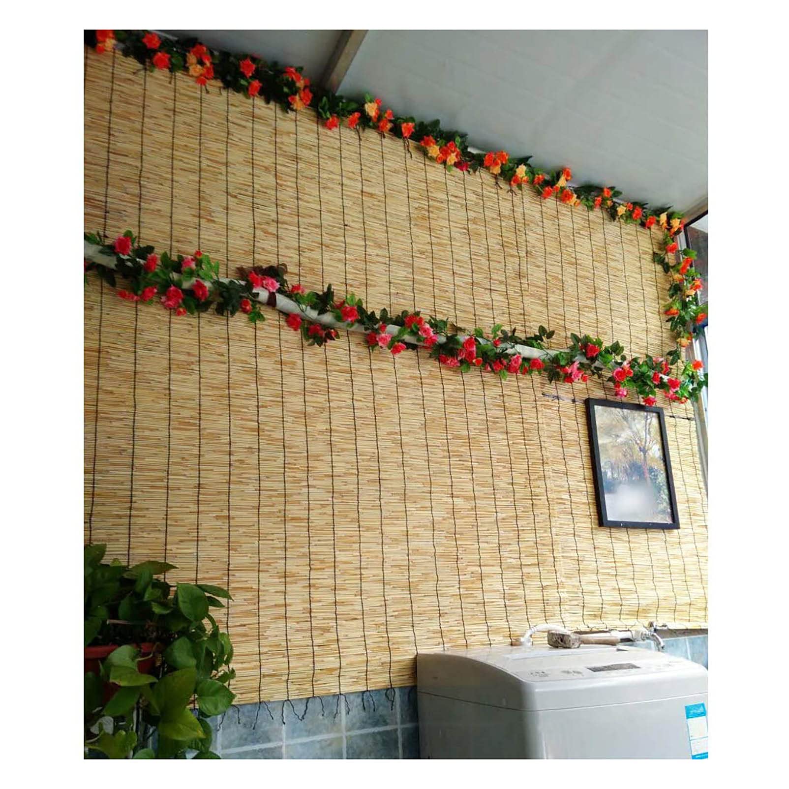 Valla De Caña Natural, Valla De Bambú, Mimbre Ocultacion, Cañizo Y Brezo, Parabrisas, Pantalla De Privacidad, Sombra, Tejido A Mano, para Balcón, Jardín, Patio, Exterior 120 130 140 CM
