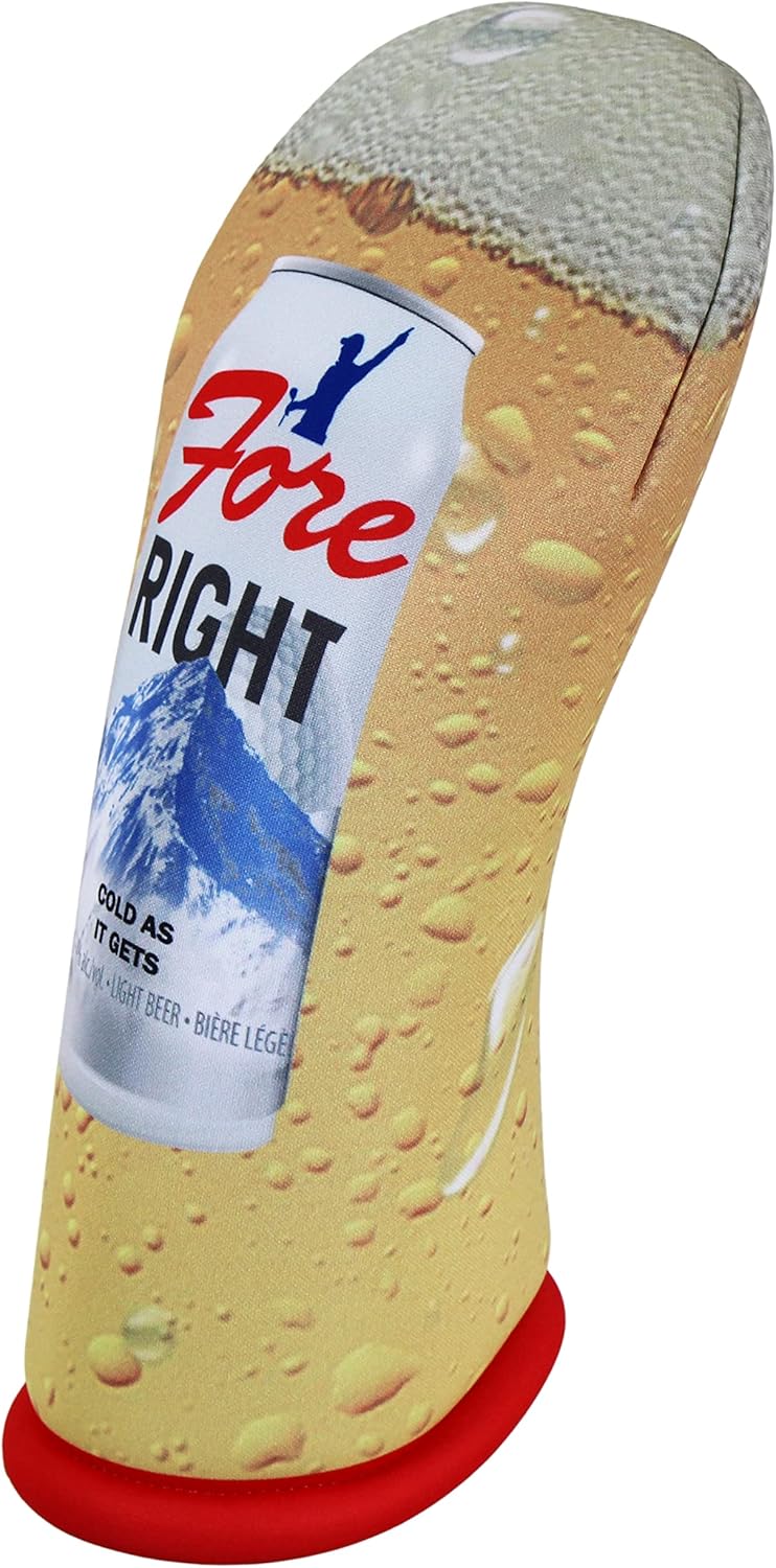 Fore Right Light Beer | BeeJoss Golf Club Headcover | Driver Fairway Hybrid-Sold Separately | Handmade in USA