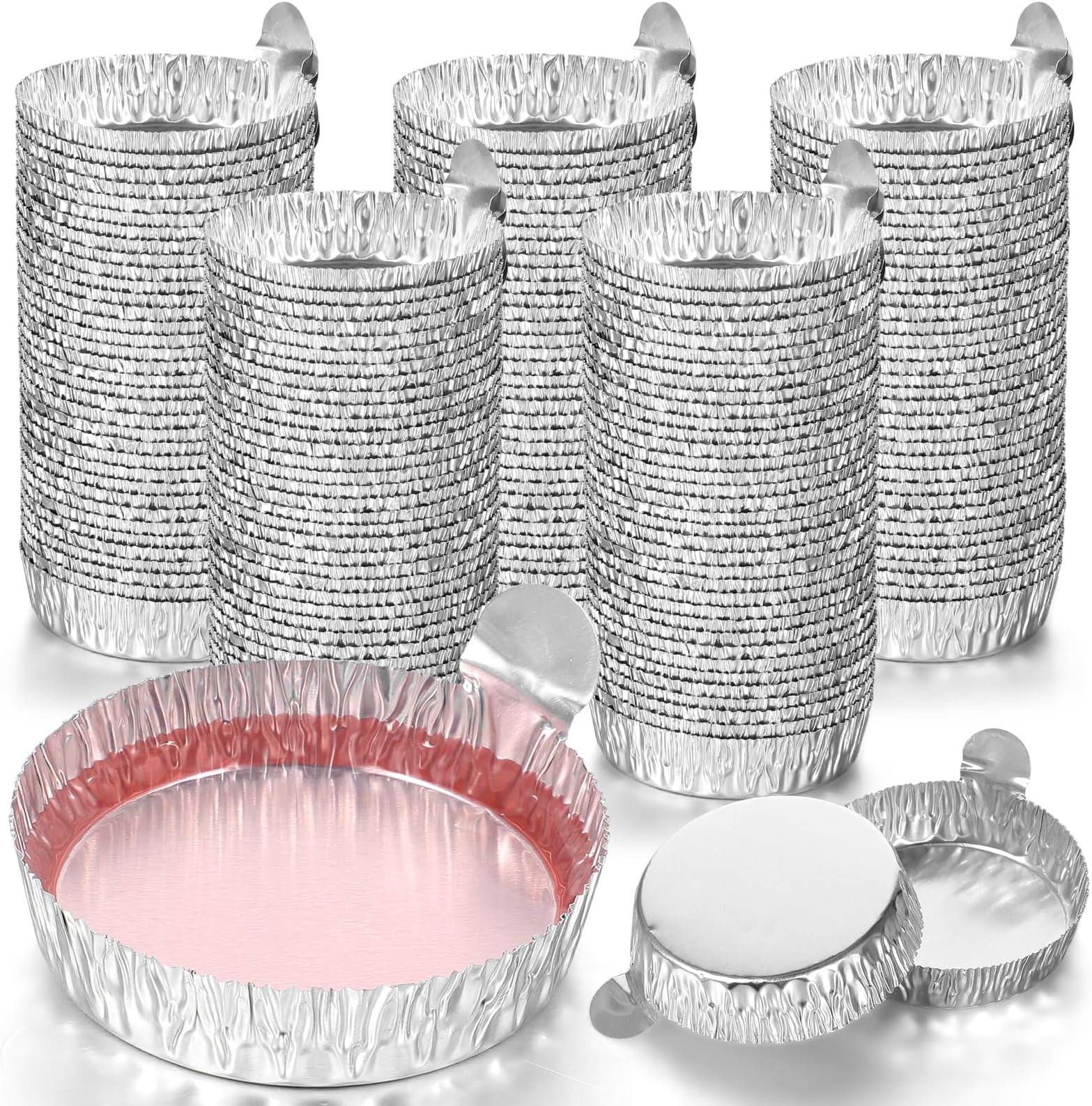 200 Pcs Aluminum Weighing Boats Bulk Liquid Mixing Foil Trays Round Aluminum Weighing Dishes Reusable Chemistry Weighing Pan for Laboratory Equipment Foil Pans Labs Supplies