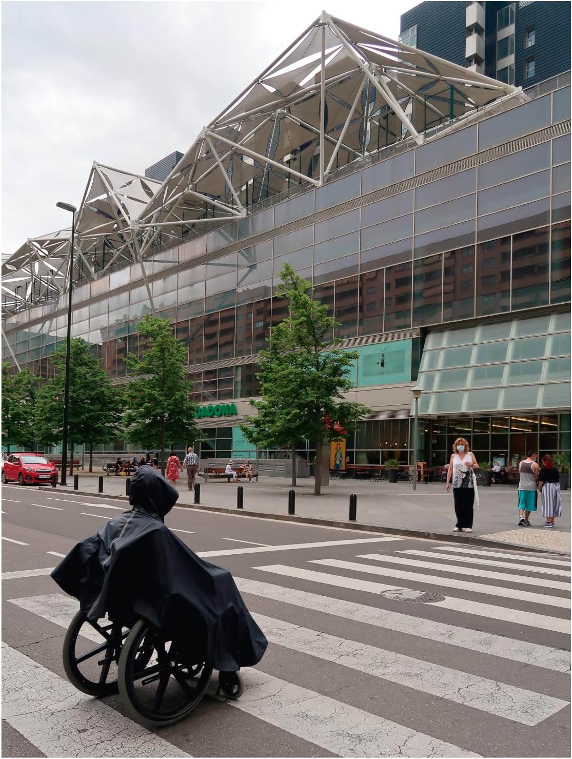 Waterproof Wheelchair Poncho - Adult Standard - Wheelchair Rain Cape, Navy - Image 5