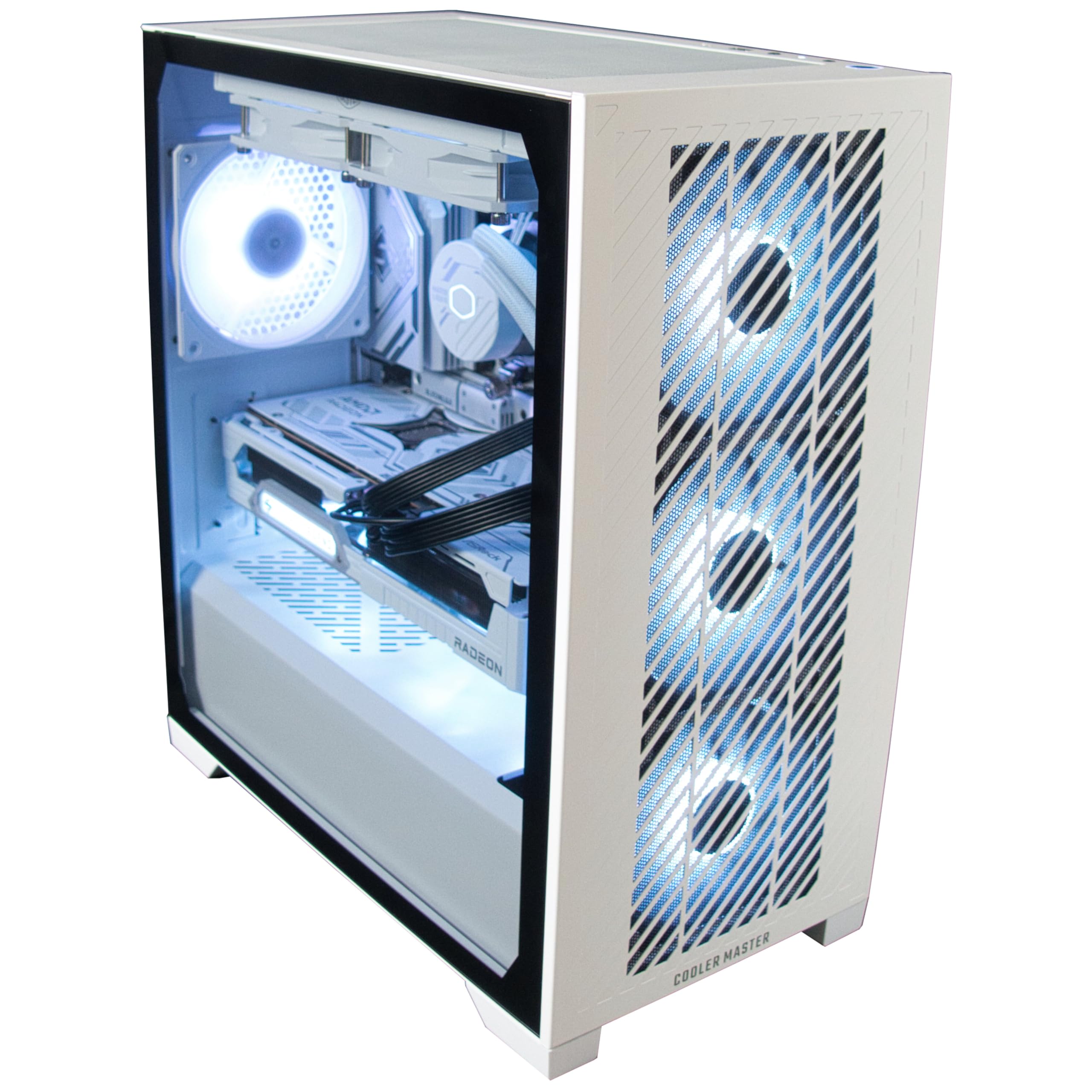 White Gaming PC AMD Ryzen 7 9800X3D bis 5,2 GHz Turbo 64GB DDR5-6000MHz 4TB M.2 SSD AMD Radeon RX 9070 XT 16GB GDDR6 Wi-Fi 240mm Wasserkühlung Windows 11 Pro einstellbare RGB-Beleuchtung