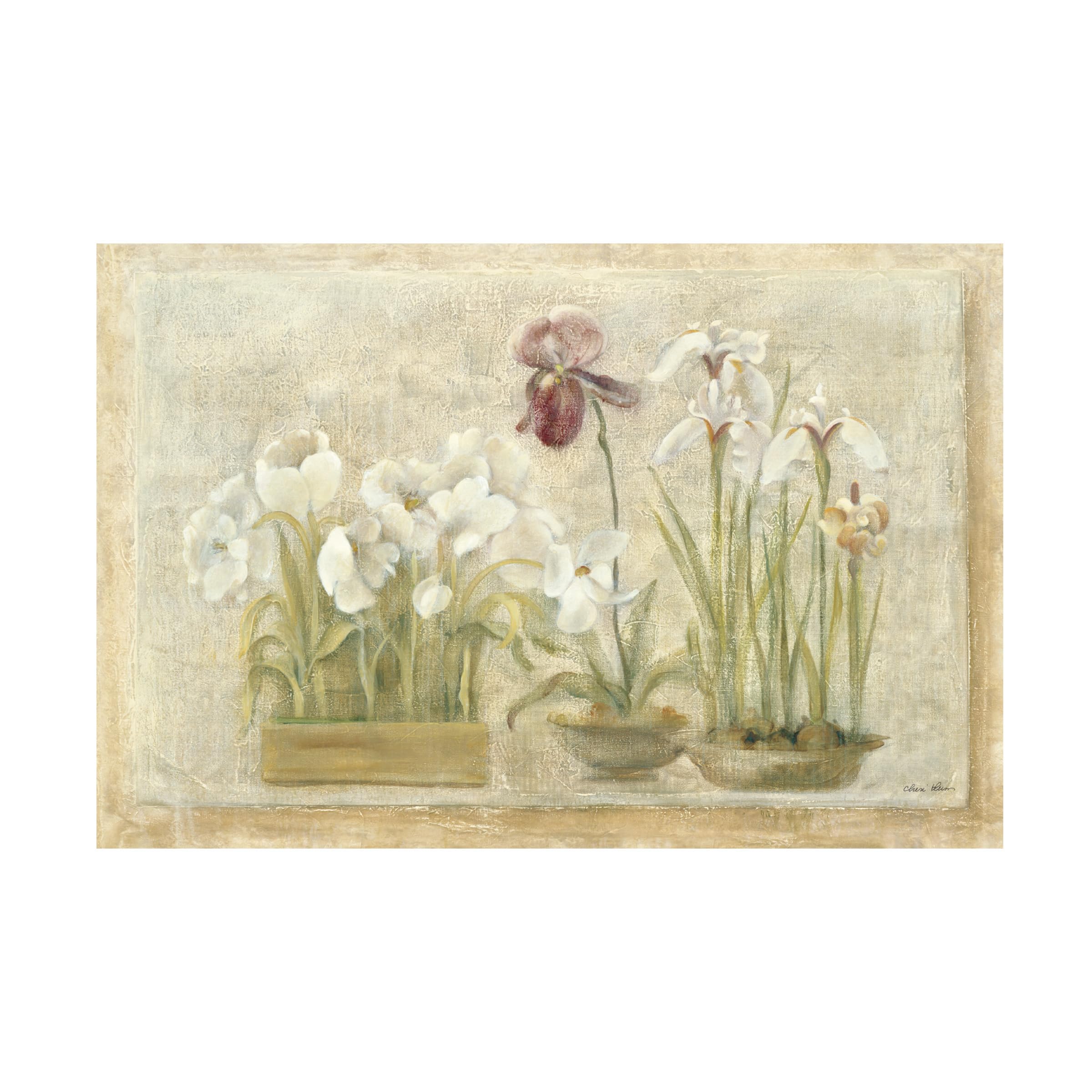trademark fine art canvas wall art - cheri blum 'asian florals' wall art for living room, bedroom, or office décor