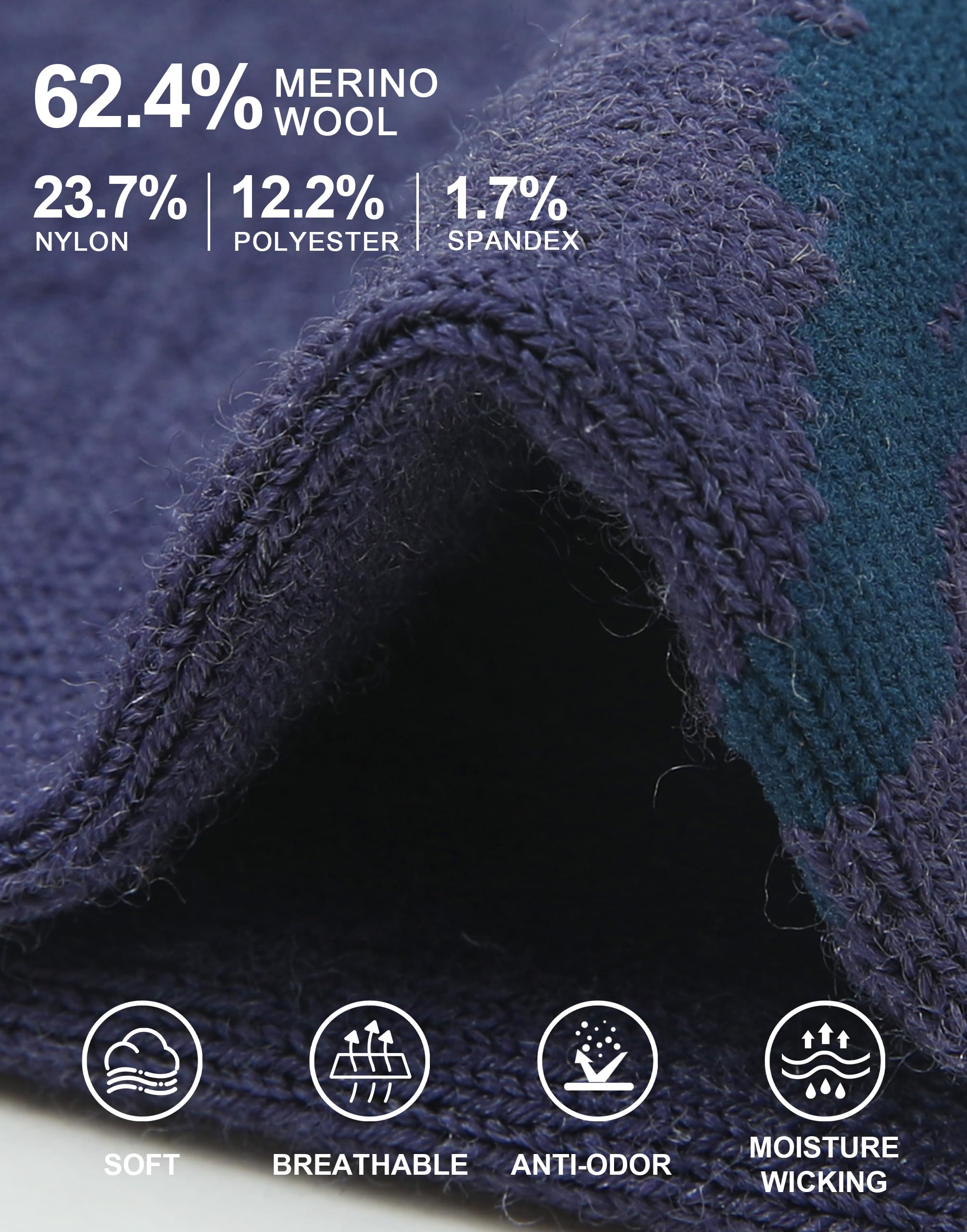 Pioneer Camp Merino-Wandersocken für Herren Damen – Atmungsaktive Geruchshemmende Trekkingsocken mit Dämpfung Blasenschutz – Bequeme Schweißableitende Laufsocken für Outdoor 3 Paar