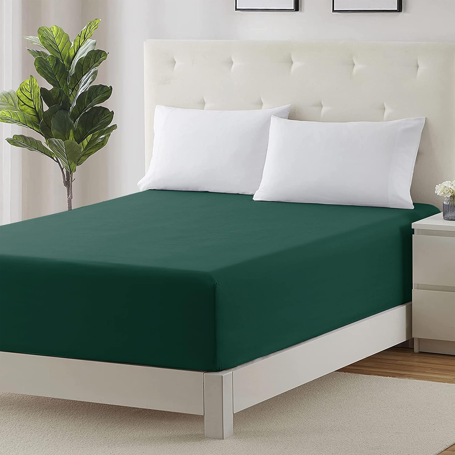 Hafaa Fitted Sheets King Size Extra Deep Pocket Bed Sheet 16 inch 40 Cm