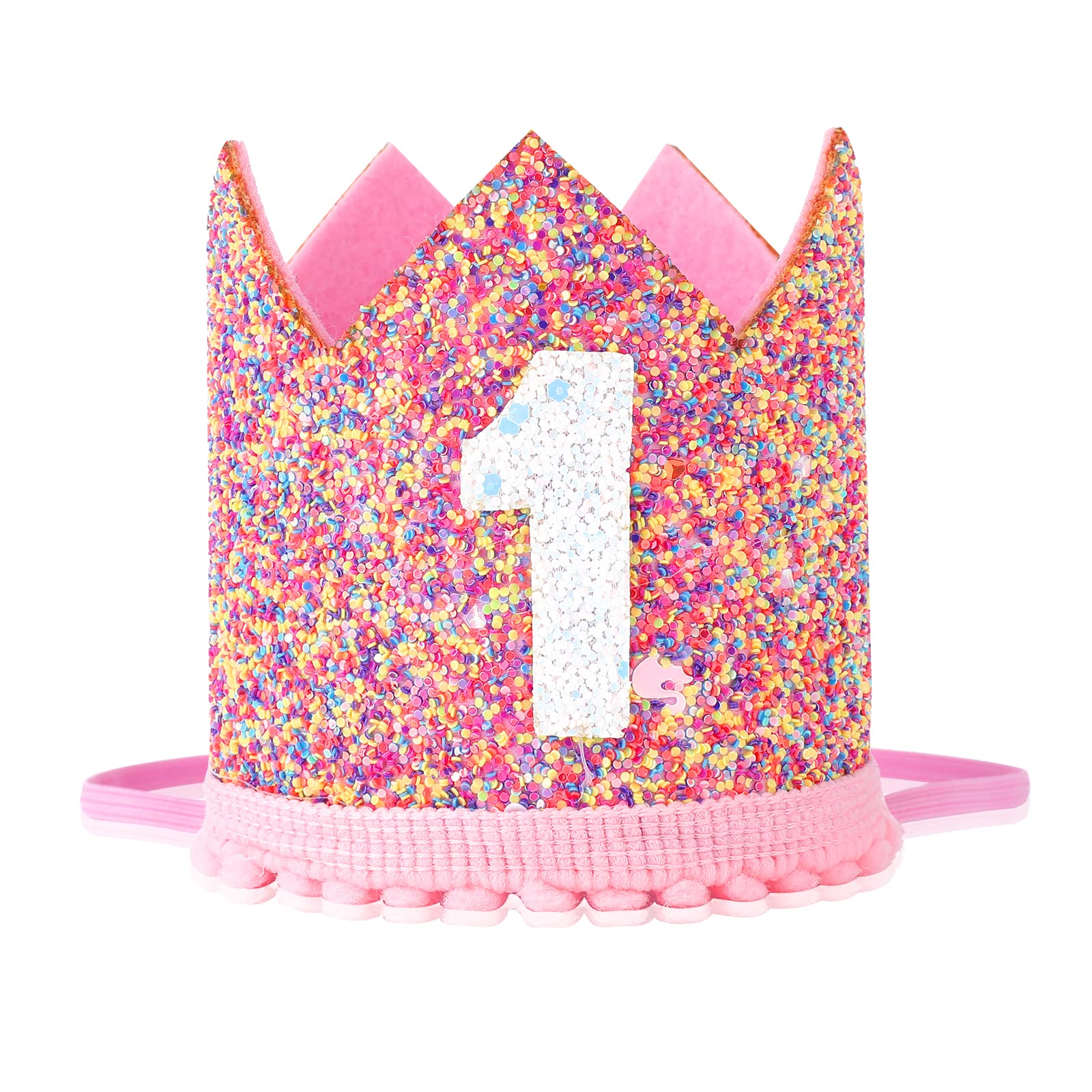 ASTER Baby Girls 1st Birthday Crown, Adjustable Princess Crown for Baby Girls First Birthday Party