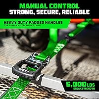 Vista 2 de Rhino USA Kit de correas de trinquete resistentes (paquete de 4) – 1.6 pulgadas x 8 pies de resistencia mínima a la rotura (5,000) – Correas