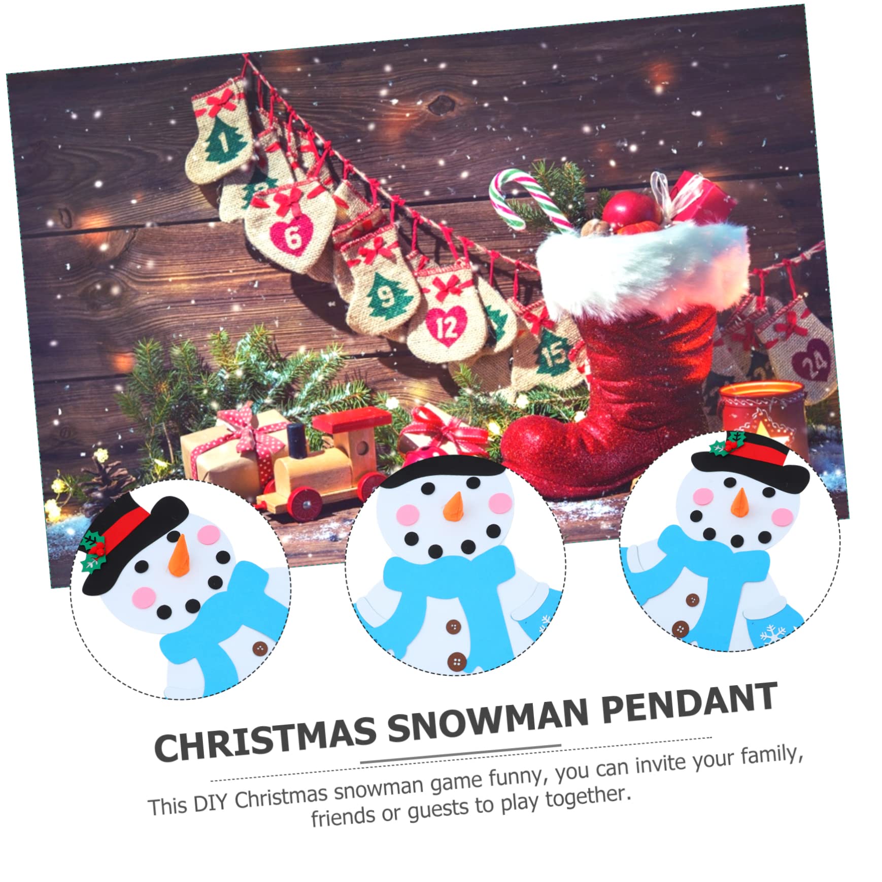 ABOOFAN 3 Sets Ornament Kunstschnee Stoff Adventskalender Weihnachtsset Weihnachtsschneemann Schneeflocke Weihnachtsdeko Weihnachtsspielzeug Zwerge Weihnachtsdeko Für Draußen DIY Filz