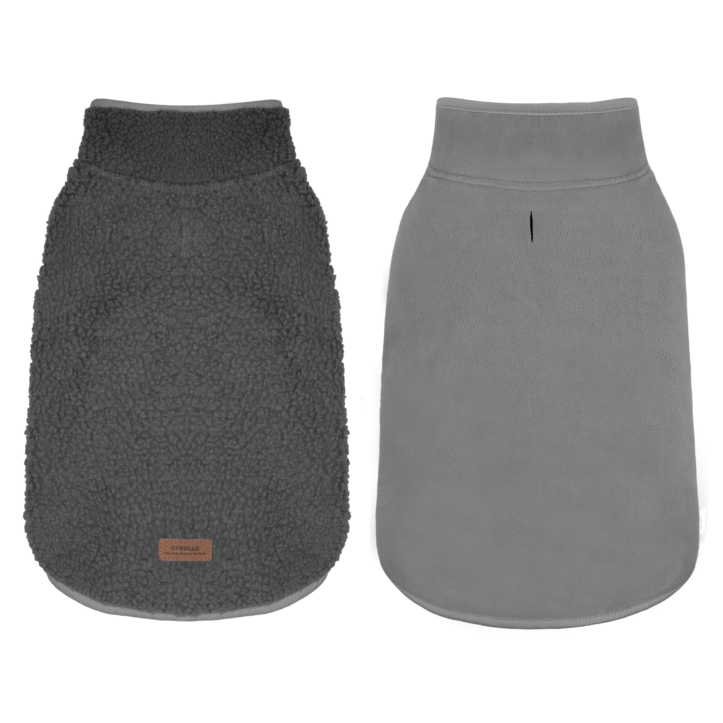 cyeollo Abrigo de invierno para perros pequeños, abrigo de invierno reversible de forro polar cálido para perros pequeños, chaleco para perros pequeños machos con agujero para correa, ropa suave para