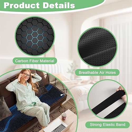 Miniatura 3 de Tapete de conexión a tierra para cama, tapete conectado a tierra para dormir con adaptador de enchufe de tierra, cables, protector de colchón