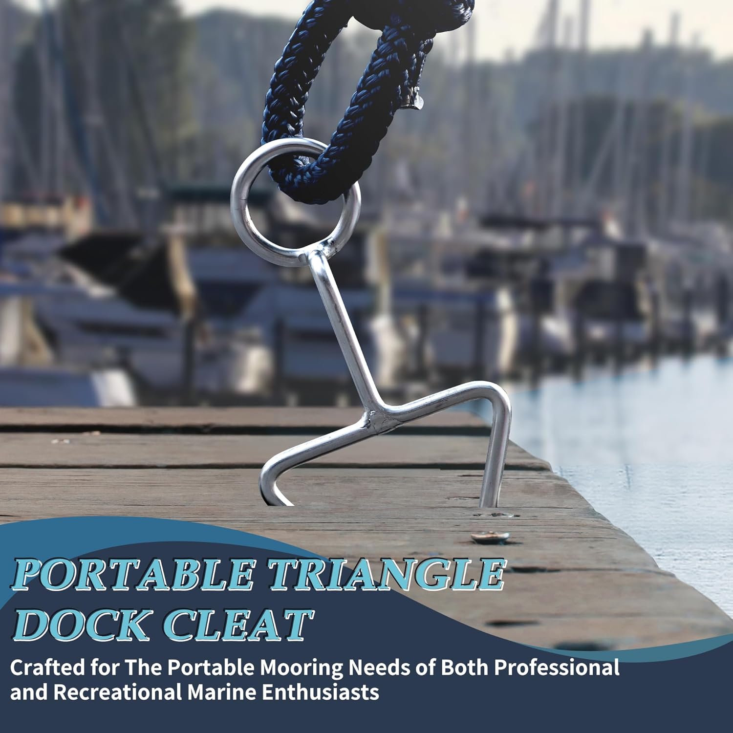 SHENGHUISS Portable Dock Cleats 316 Stainless Steel Boat Dock Cleats, No-Tool Mooring Cleat for Docks/PWC/Canoes/Most Ropes ect (1 Pack/2 Pack/4 Pack)