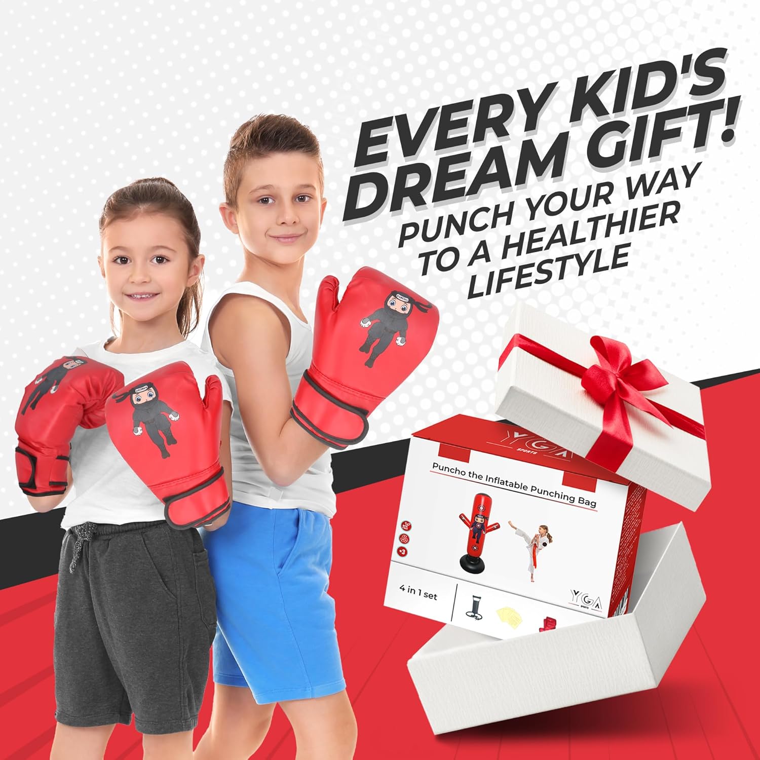 The Karate Kid PUNCHO Inflatable Ninja Punching Bag For Kids 63