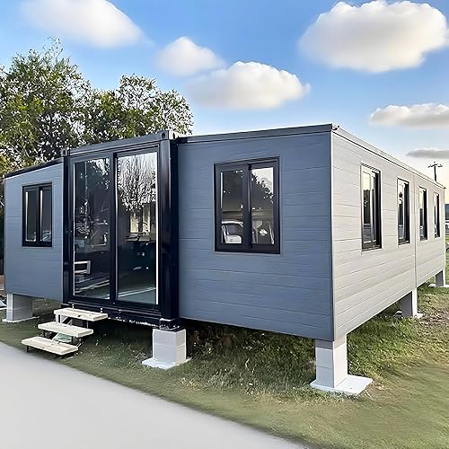 Prefab Tiny Homes for Sale Prefab Tiny Houses to Live in for Adults, 40FT Portable Folding Container Home with 2 3 Bedroom, Functional Kitchen and Modern Bath, Small Modular Mobile Living Cabin 40FT