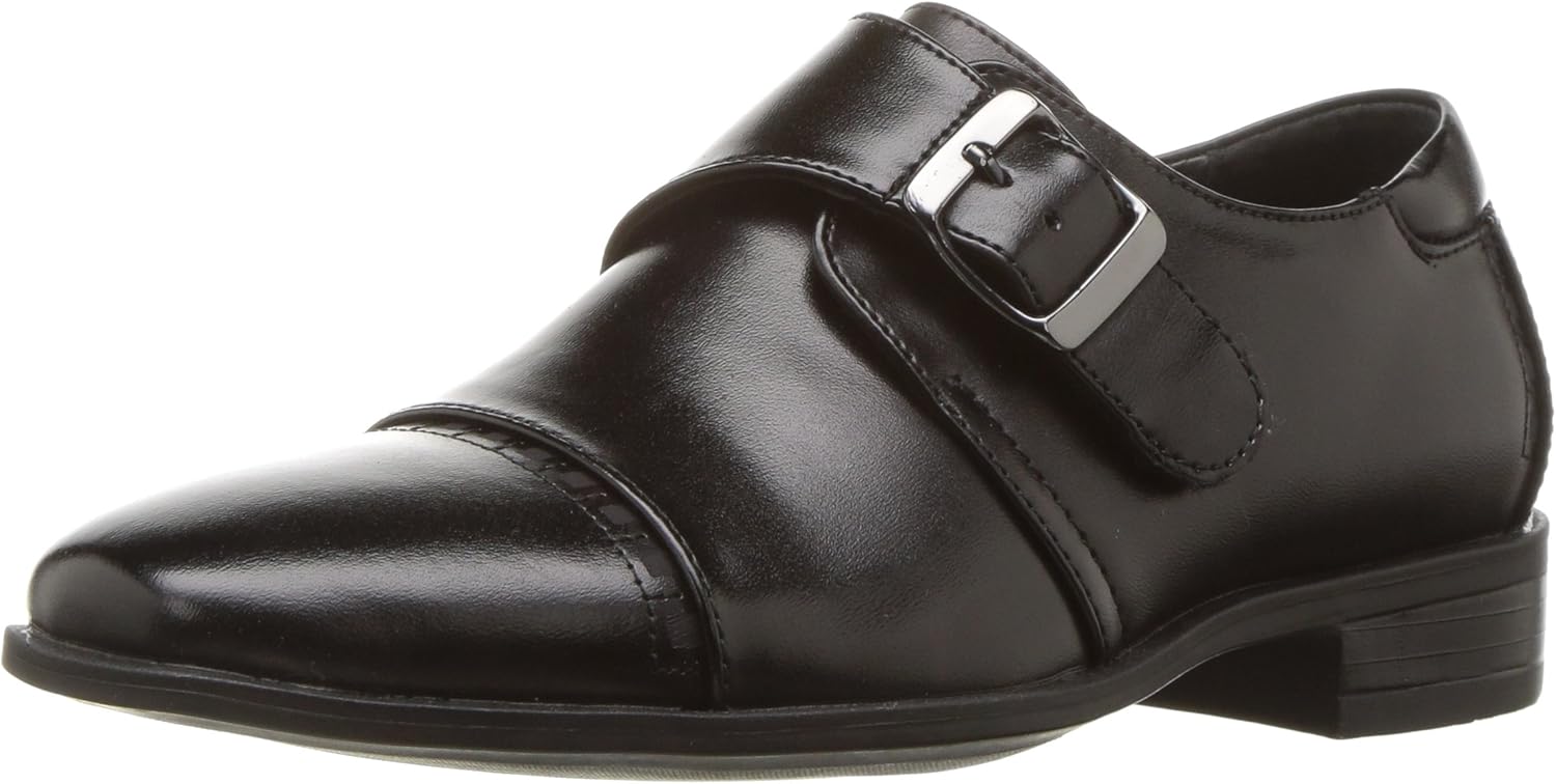 Stacy Adams Boy's Macmillian Uniform Dress Shoe, Black, 12.5 Little Kid