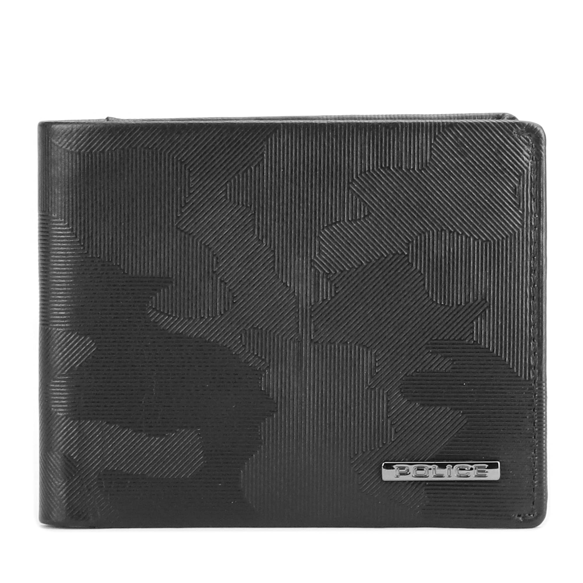 Police Berryblack Men's Leather Wallet with Card Holder Pockets and Coin Pocket, Branded Gents Purse- Black