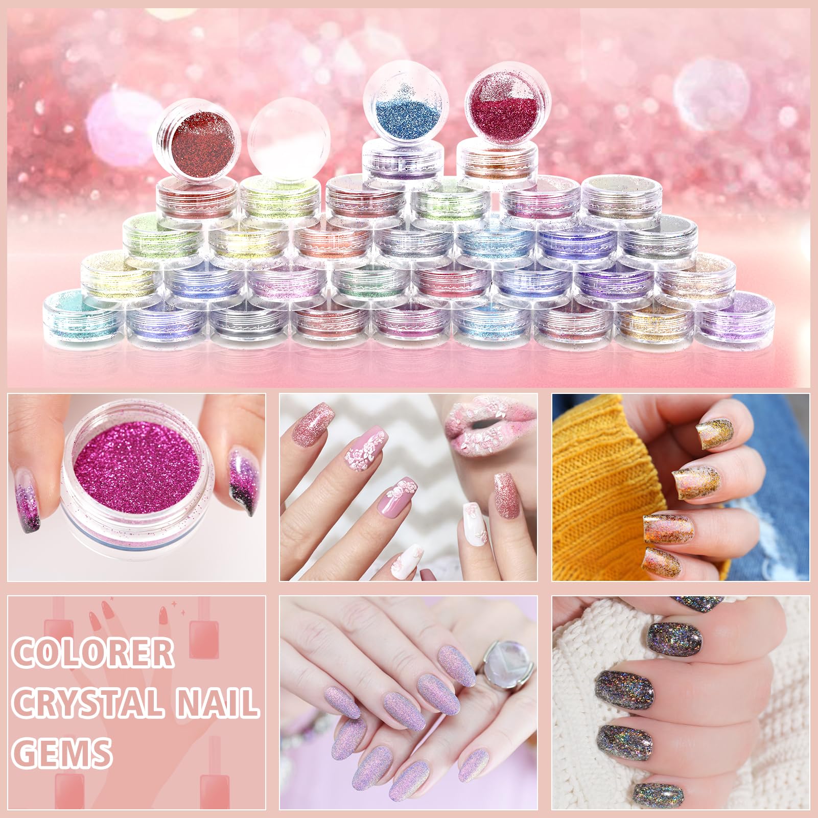 Milai Kit Ongle Gel UV Complet 180W Lampe,Kit Acrylique Ongles Avec Ponceuse pour Ongles - Pour poudre acrylique - DIY