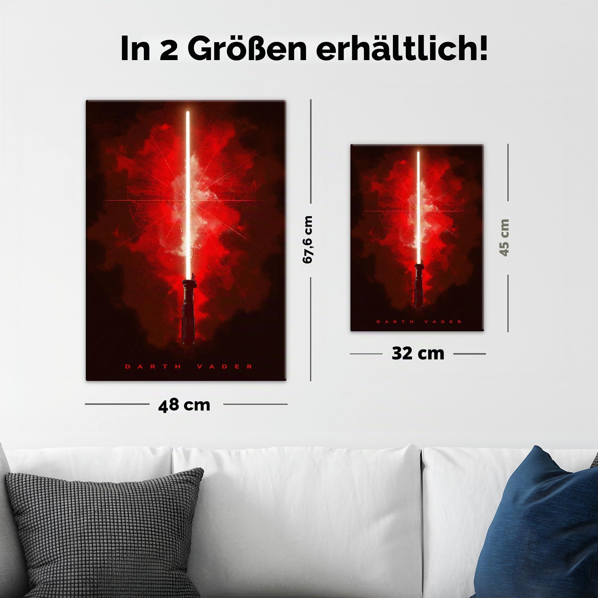 Displate Offiziell Star Wars MetallPoster Magnetische Befestigung Inklusive Lizenziert Bilder Hochwertiges Poster Star Wars - Lightsabers - Darth Vader Poster 67.5 cm x 48 cm
