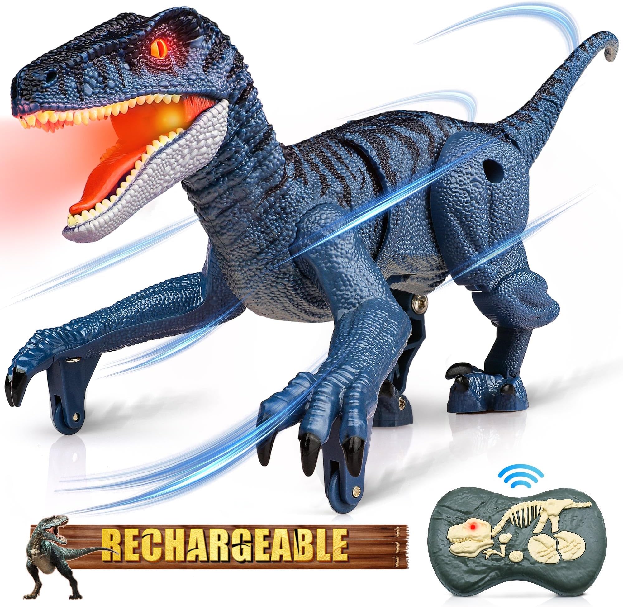Hot BeeDinosaur Toys for Kids 3-5-7, Remote Control Dinosaur Toys for 3 4 5 6 7 8 Year Old Boys, Electronic Walking Robot Dinosaur Toy with Light & Realistic Roaring Sound