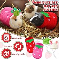 Vista 4 de Mixweer 4 piezas de conejillo de indias incluye 2 ropa de conejillo de indias y 2 lindos mini sombreros con correa ajustable, chaleco cálido