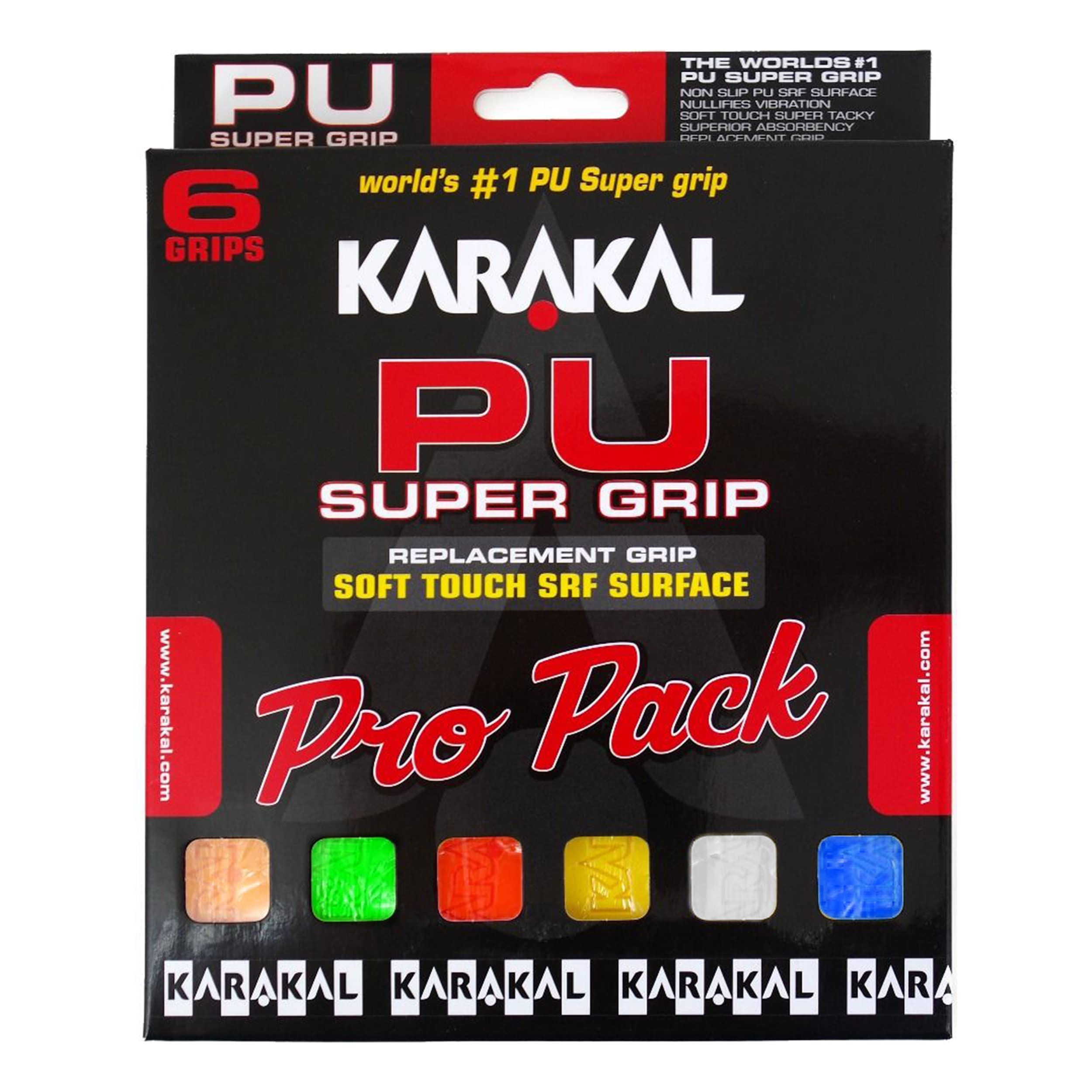 Karakal Pu Super Uni-Couleur (X1) Tennis Base Grip Tape Pack of 6