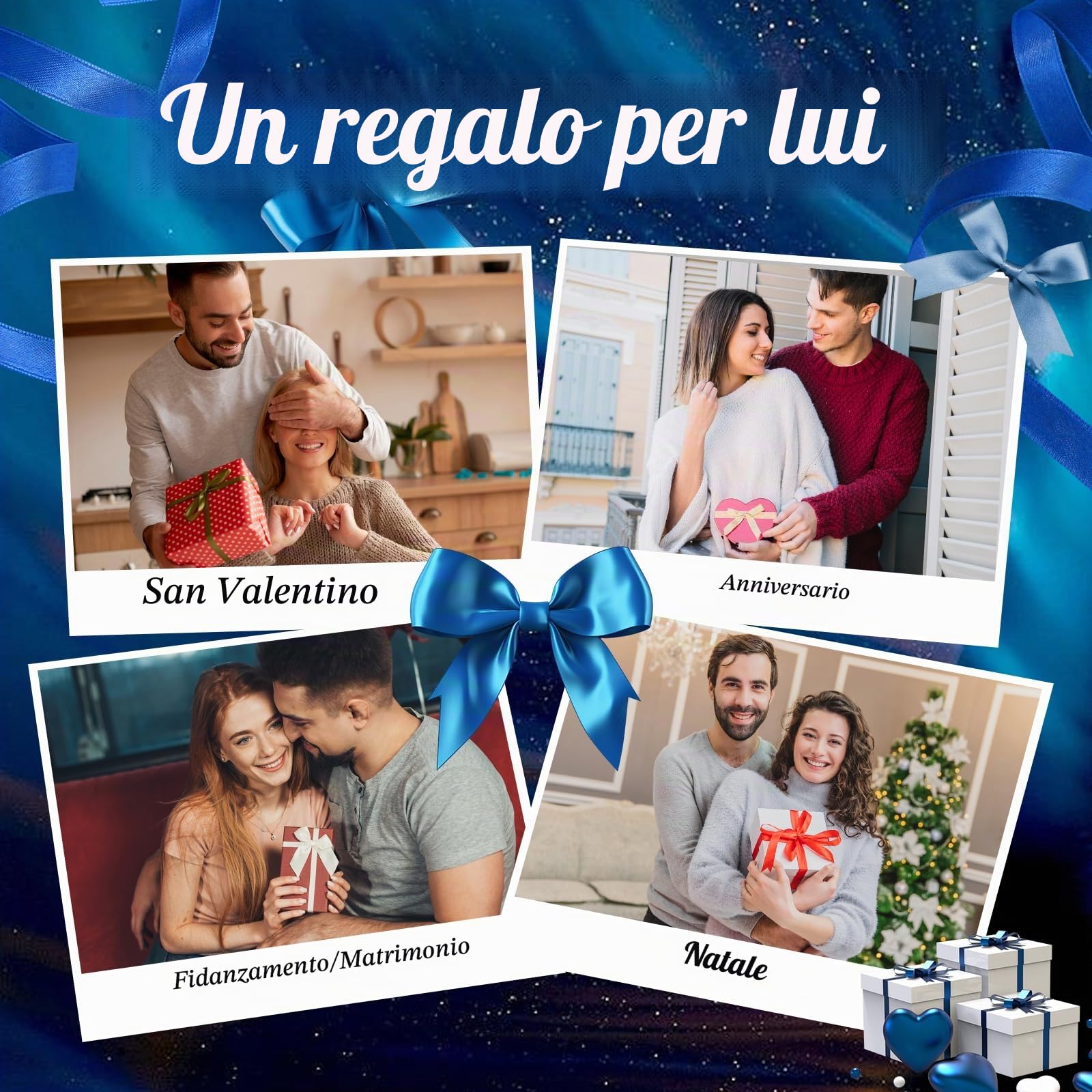 FANCIBAND Idee Regalo Uomo Compleanno, Bracciale Uomo Acciaio Inossidabile 316L Bracciali Argento Uomo Regali Per Natale, San Valentino, Anniversari, Festa Del Papà Idee Regalo