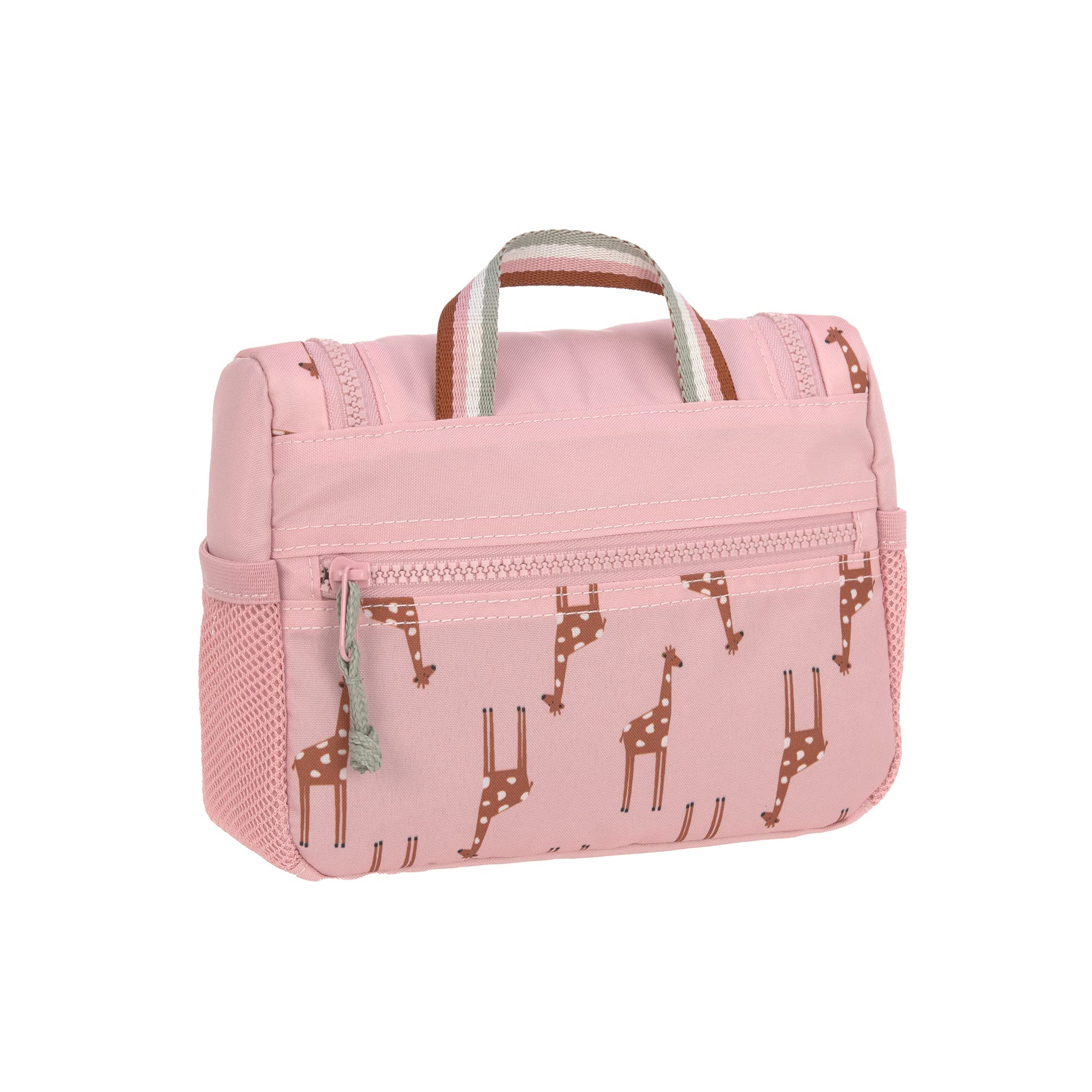 LÄSSIG Borsa per il lavaggio dei bambini Borsa per il lavaggio da appendere, 20 cm/Mini Washbag Safari Giraffe