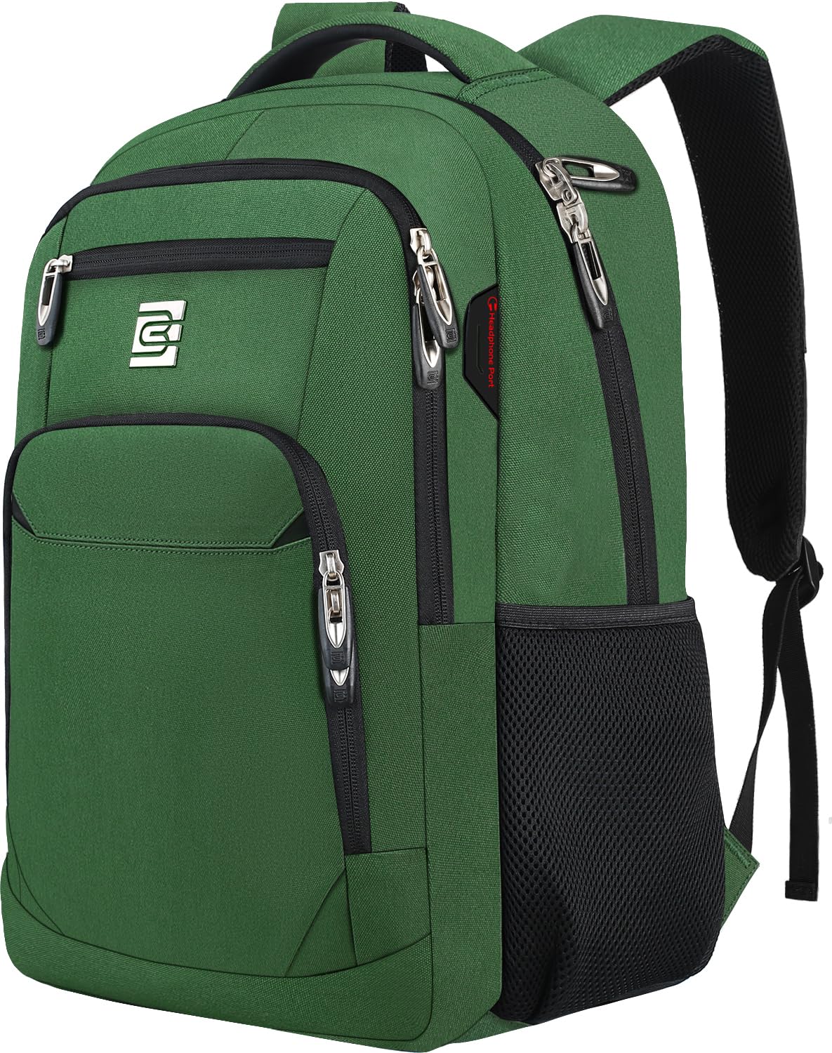 Volher Laptop Backpack,Business Travel Anti Theft Slim Durable Laptops Backpack with USB Charging Port,Water Resistant College Computer Bag for Women & Men Fits 15.6 Inch Laptop and Notebook-Green