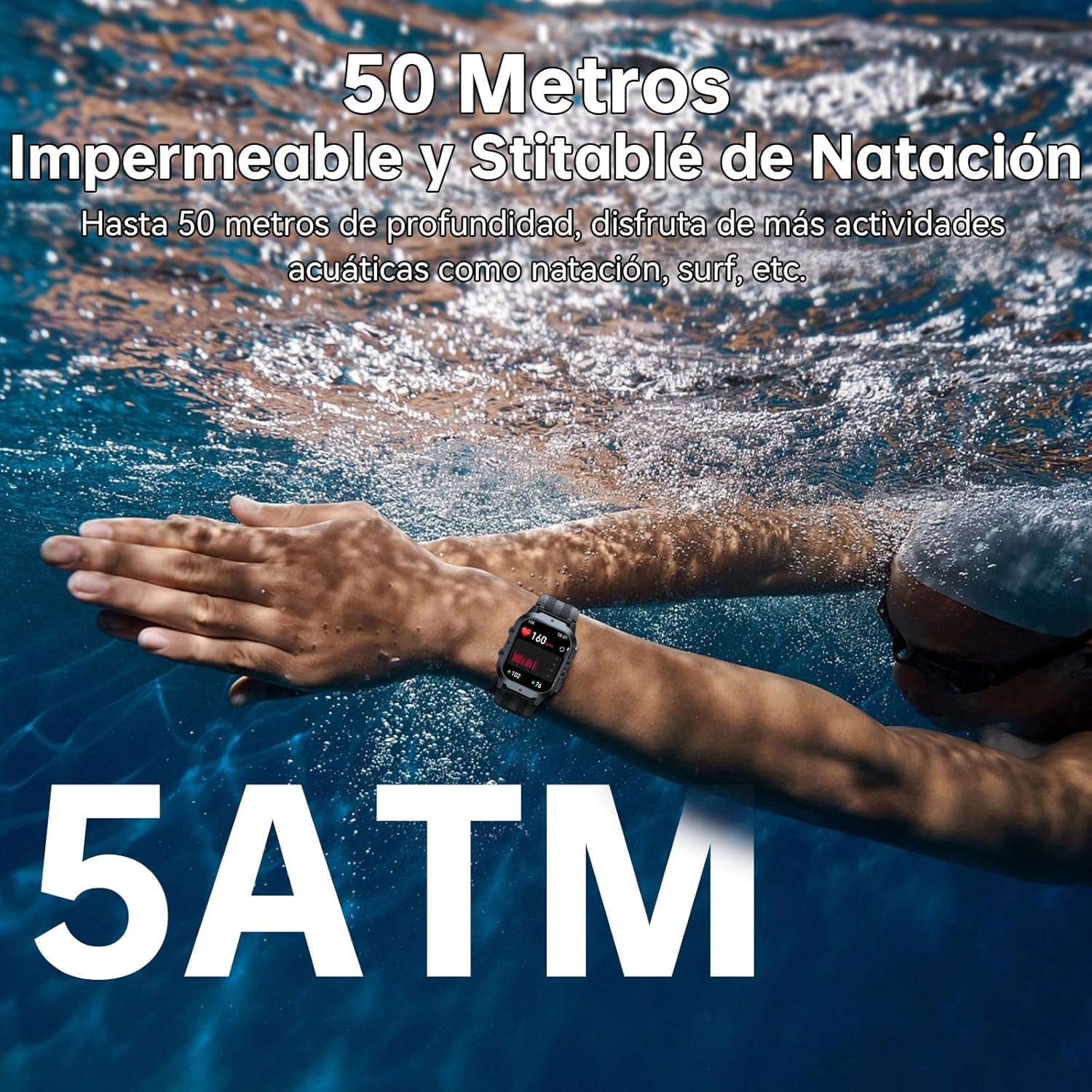 OUKITEL BT20 Smartwatch Uomo,1,96'' AMOLED Schermo Orologio Intelligente,Bluetooth Chiamata Assistente Vocale,Impermeabile 5ATM con Cardiofrequenzimetro,Contapassi Sonno per Android iOS