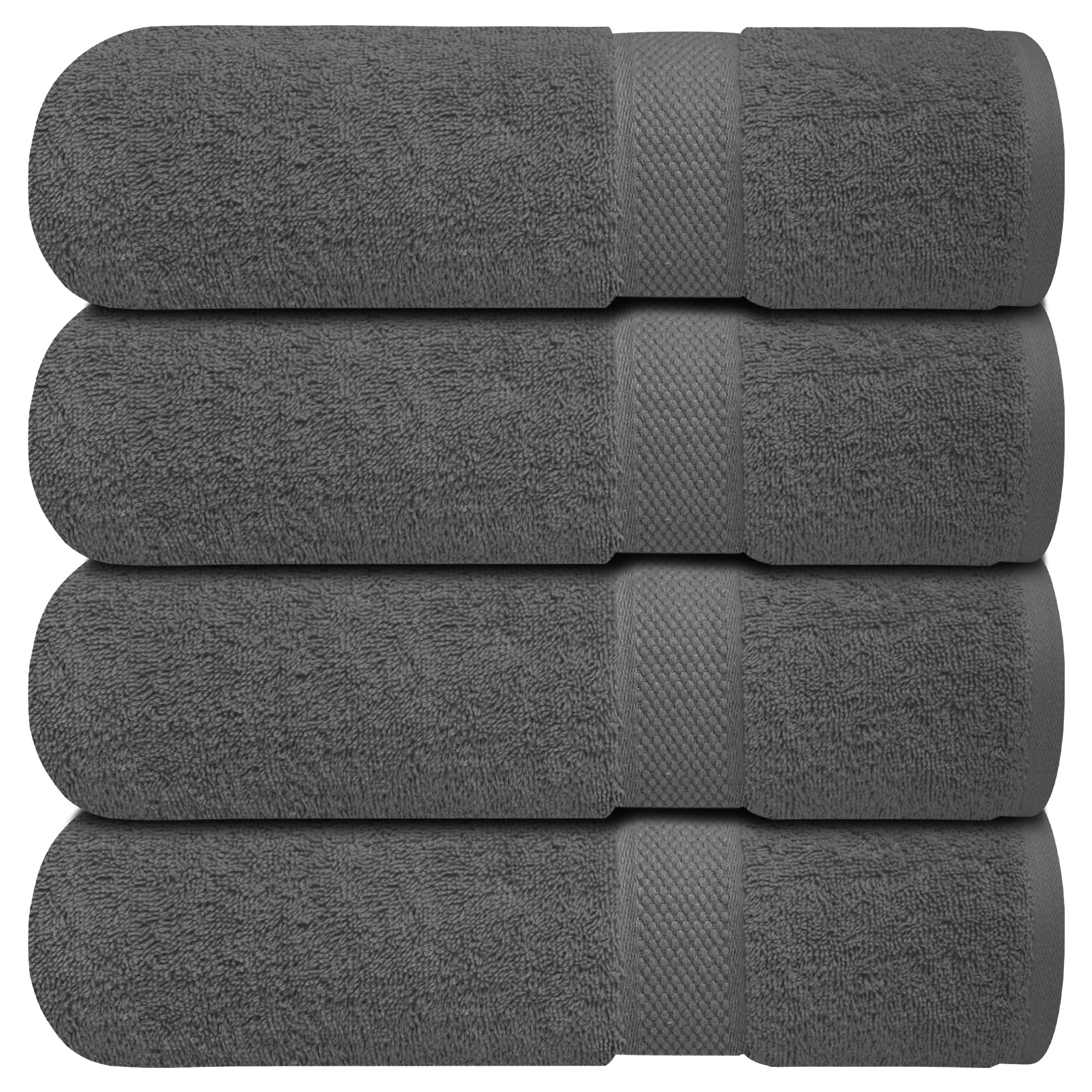 Infinitee Xclusives Premium Bath Towels Set Pack of 4-100% Ring Spun Cotton Bath Towels 70cm x 140cm - Highly Absorbent Durable Towels, Perfect for Daily Use (Shadow Grey, Bath Towels)