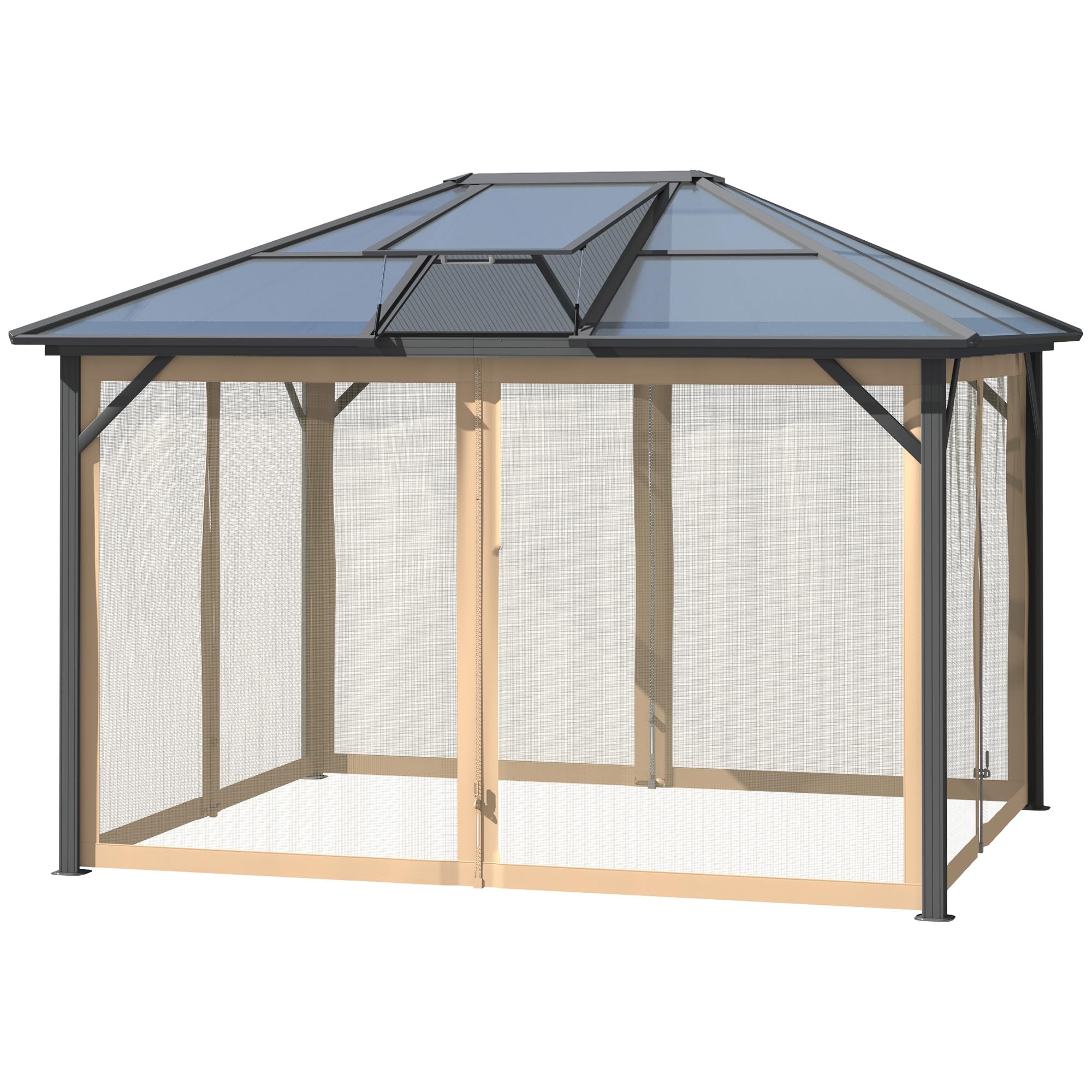 Outsunny 10x12 Hardtop Gazebo Canopy