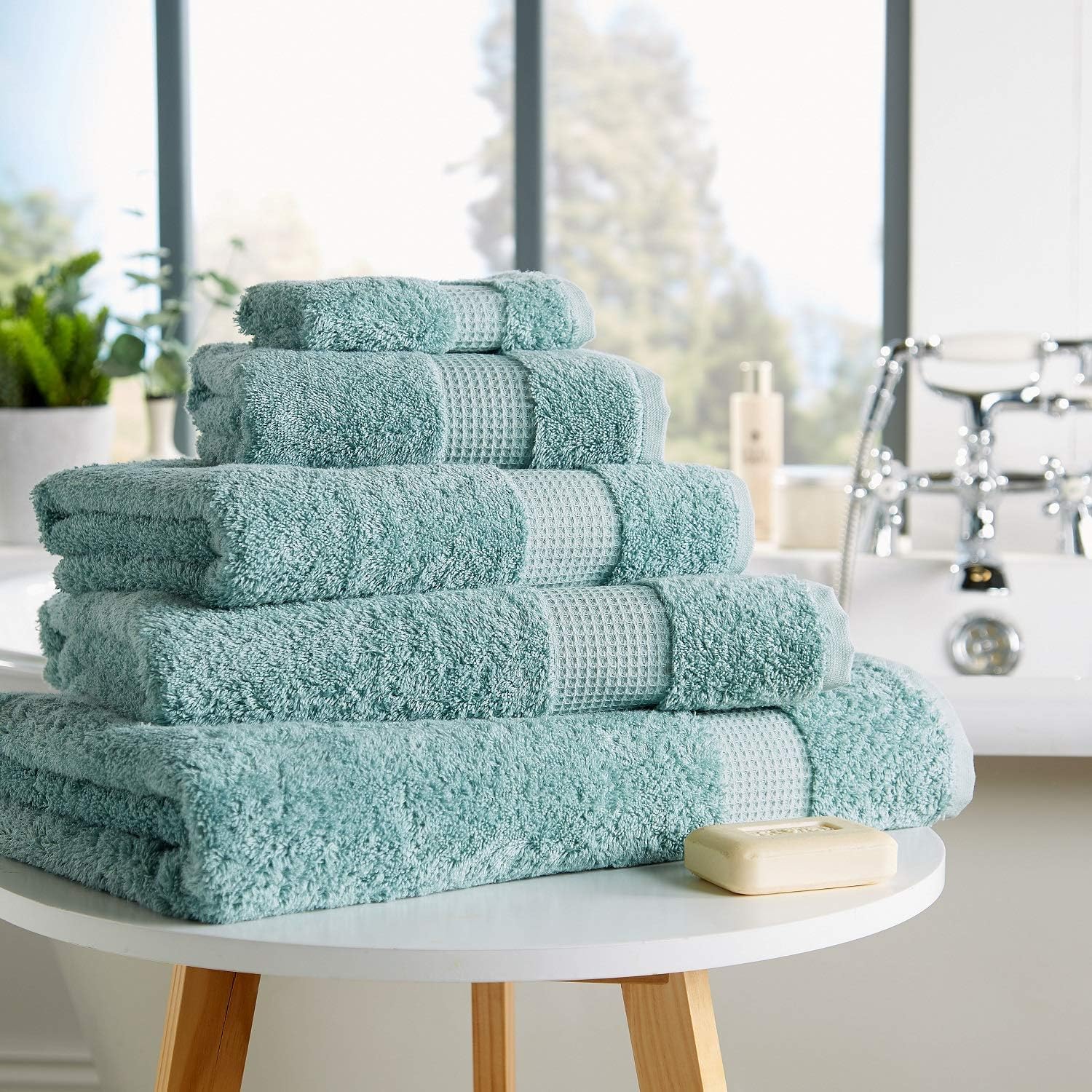London Dream 100% Egyptian Cotton Bath Sheets, 700 GSM Bath Towels, Extra Absorbent Thick Towel For Spa Hotel & Home (90 x 140 cm, 1 Piece, Duck Egg)