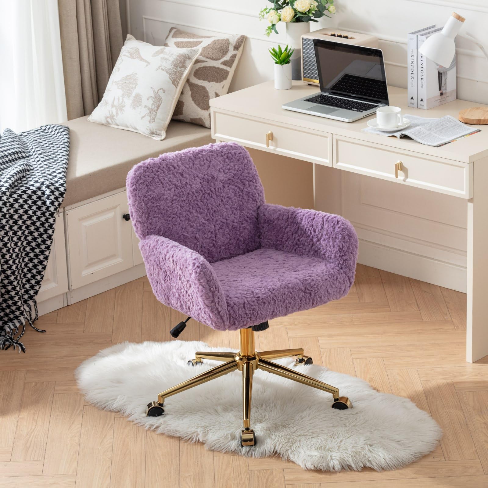 upholstered gaming chair violet