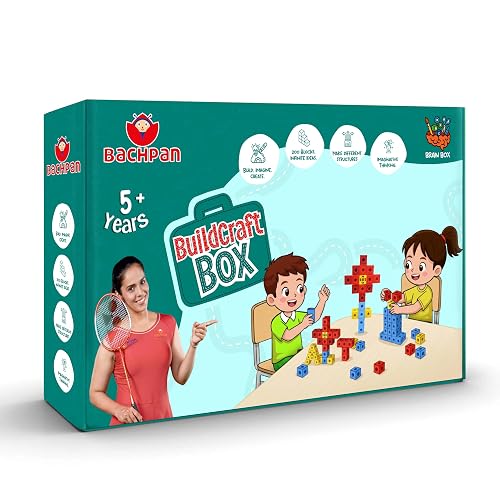 BaCHPan Building Blocks Construction Toy for Kids Age 5+ | DIY Creative Construction Set with 200+ Pieces | Educational STEM Learning Toy | Motor Skill Development Activity | Gift for Boys & Girls