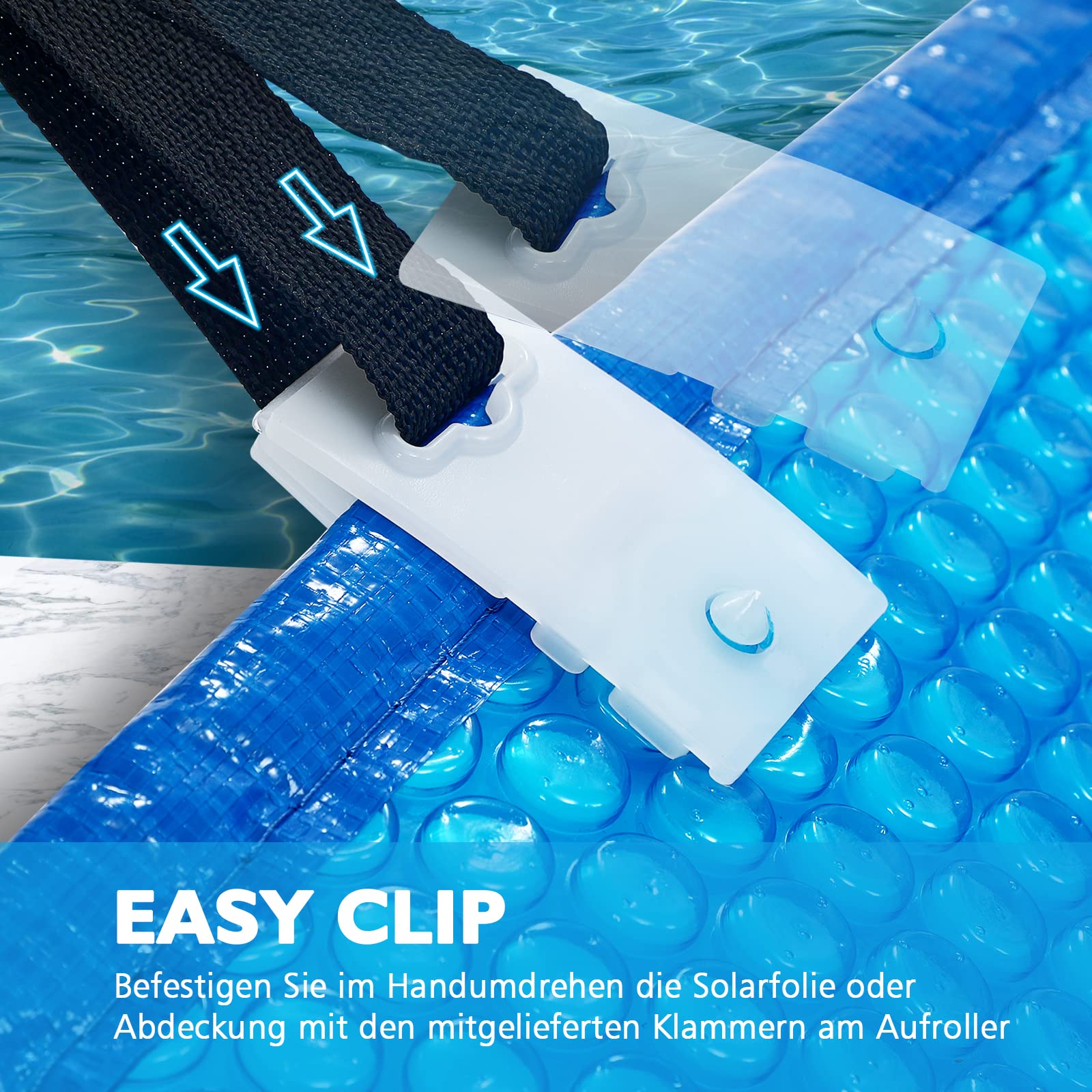Pool Aufroller Premium, Aufrollsystem für Solarabdeckung, 1.05-6.15m