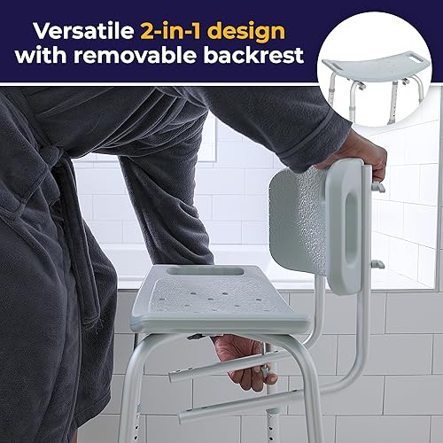 Miniatura 7 de Silla con respaldo para bañera Designer Series Deluxe, RTL12202KDR, Universal, gris, 1, 1