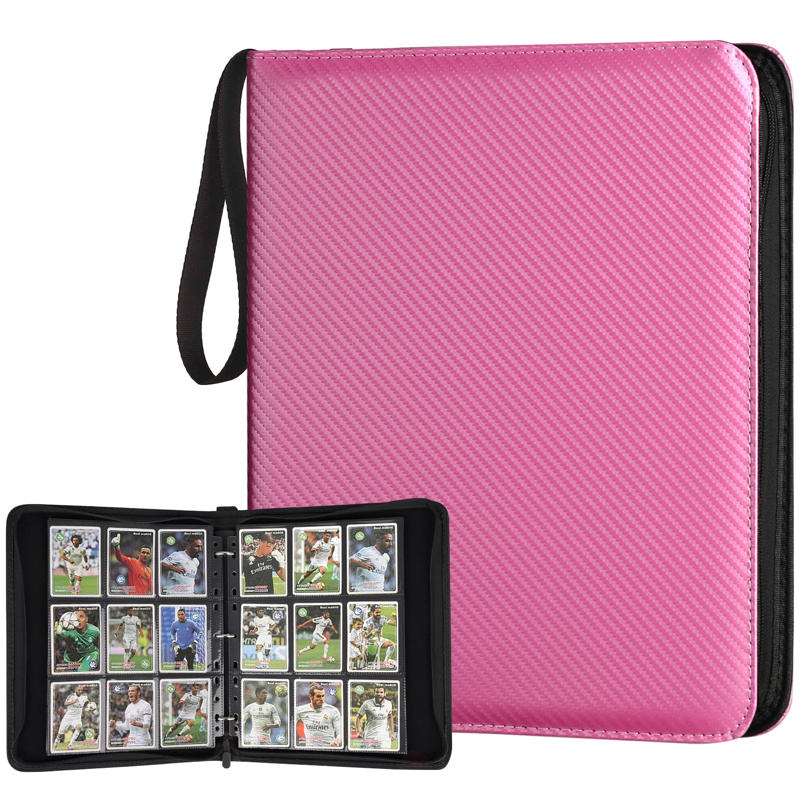 GERMUN 9 Pocket Card Binder, Premium Zip Trading Card Binder, 720 Double Sided Pocket PU Card Collection Binder, Collector Card Album, Card Folder for MTG, TCG, Sports Cards, Game Cards (Pink) — image 1