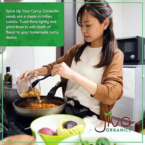 Miniatura 4 de Jiva USDA Semillas de cilantro orgánicas enteras 7 onzas - ¡Nuevo!