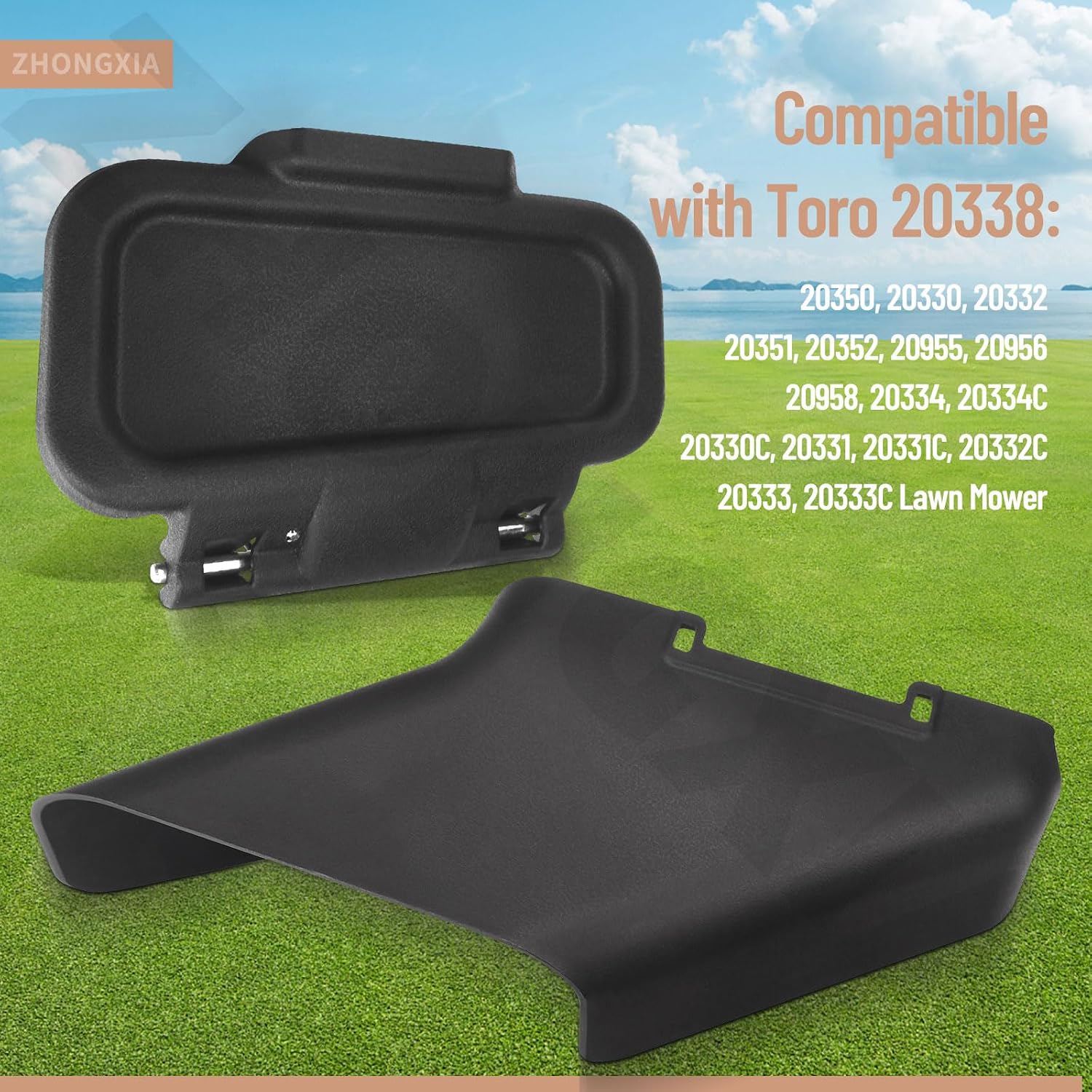 Lawn Mower Parts 115-8447 Side Discharge Chute & 115-8449 Side Deflector Compatible with Toro 60V / 22" Lawn Mower (2009-2015) with Comes Pin & Spring